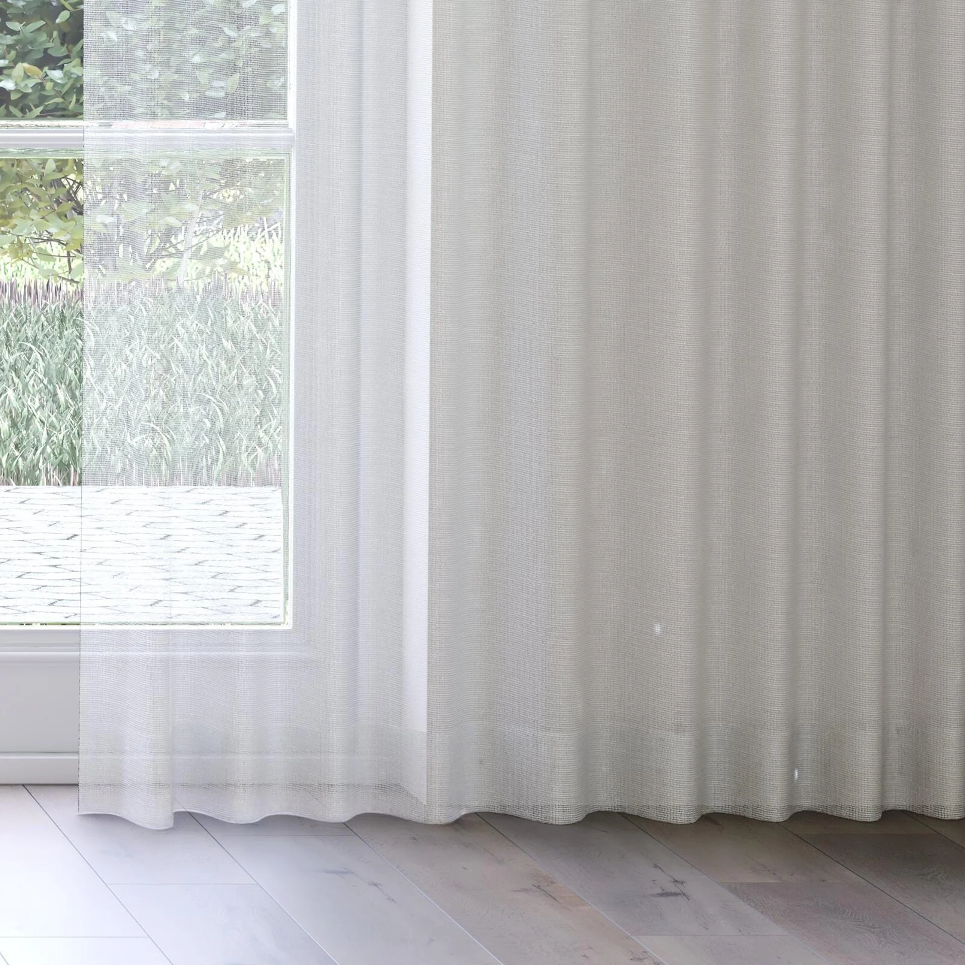 Bottom view of Radiant Crystal, on curtain rail