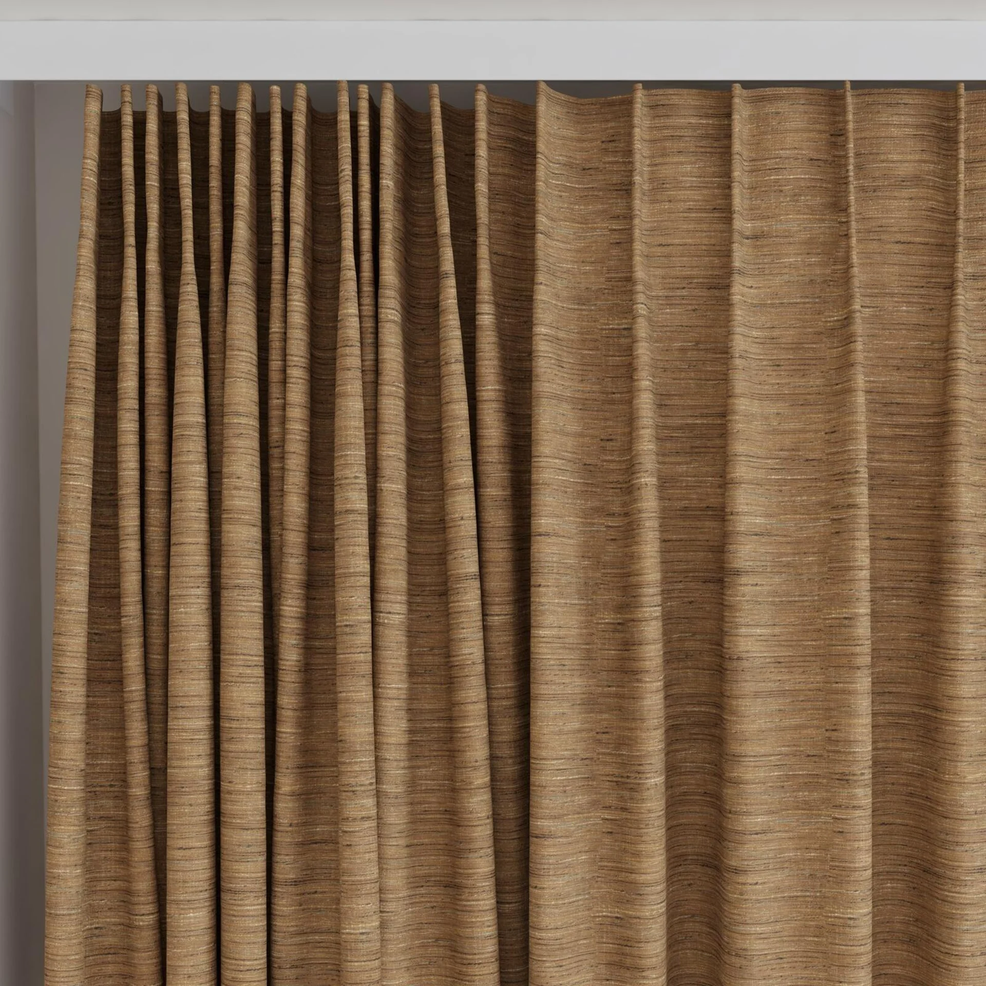 Top view of Venus Almond, on curtain rail