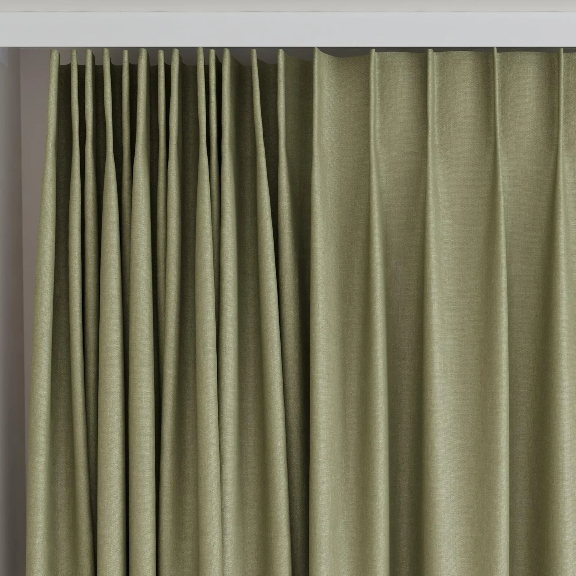 Top view of Eternal Eucalyptus, on curtain rail