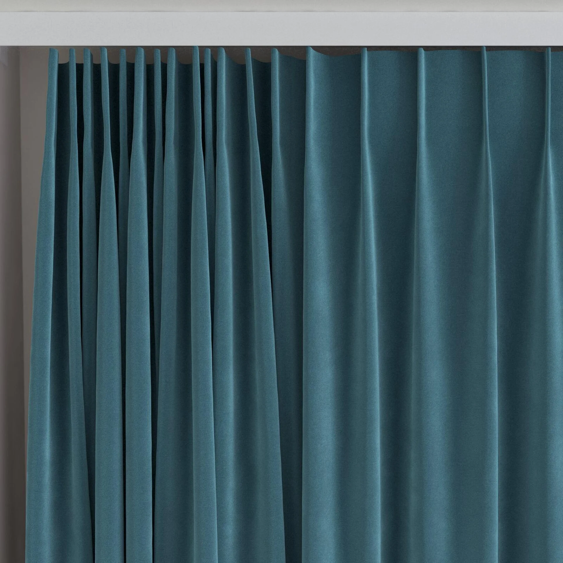 Top view of Verbier Peacock, on curtain rail