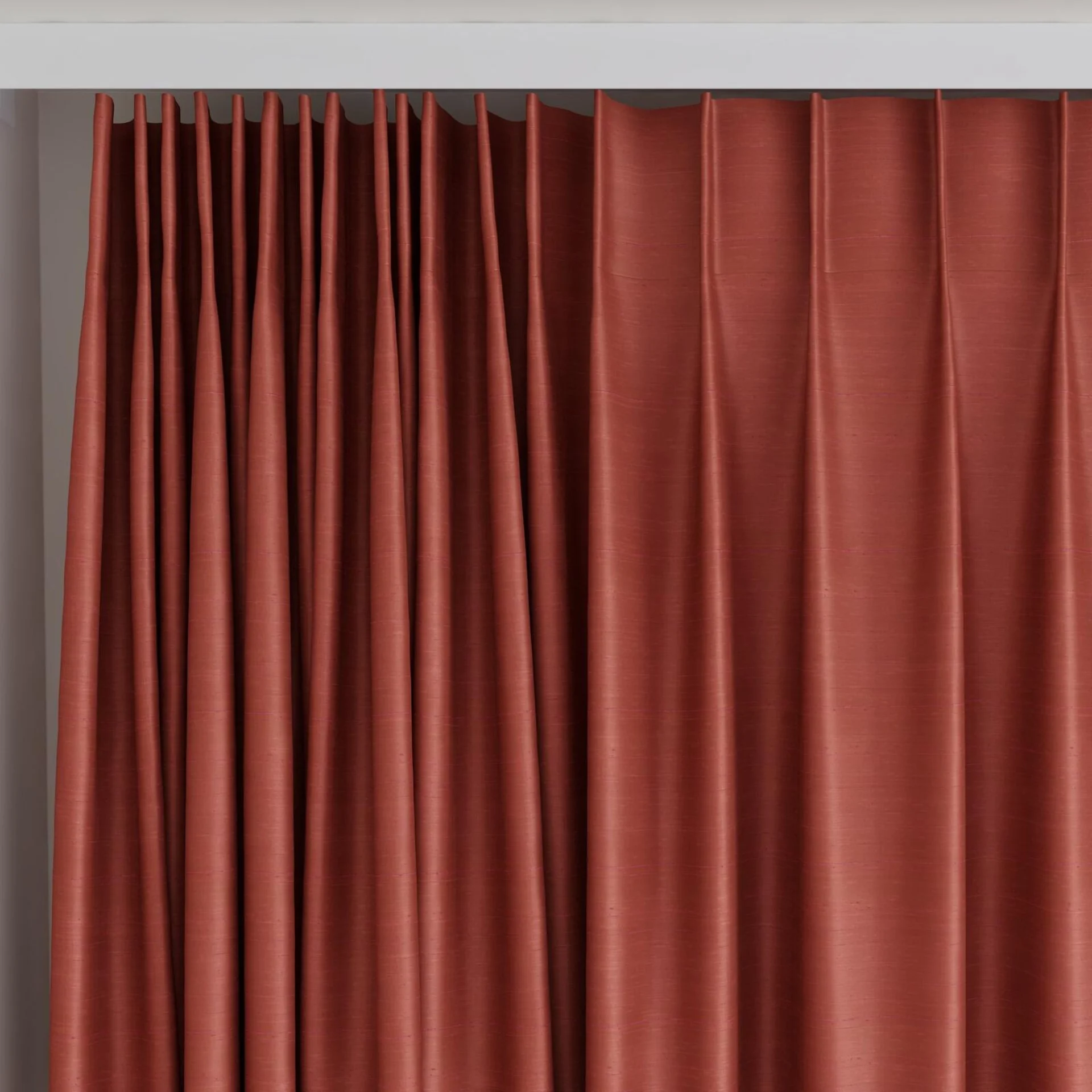 Top view of Silky Berry, on curtain rail