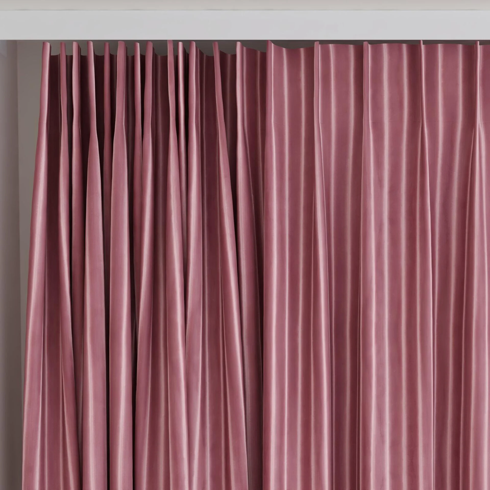 Top view of Cordial Blush, on curtain rail
