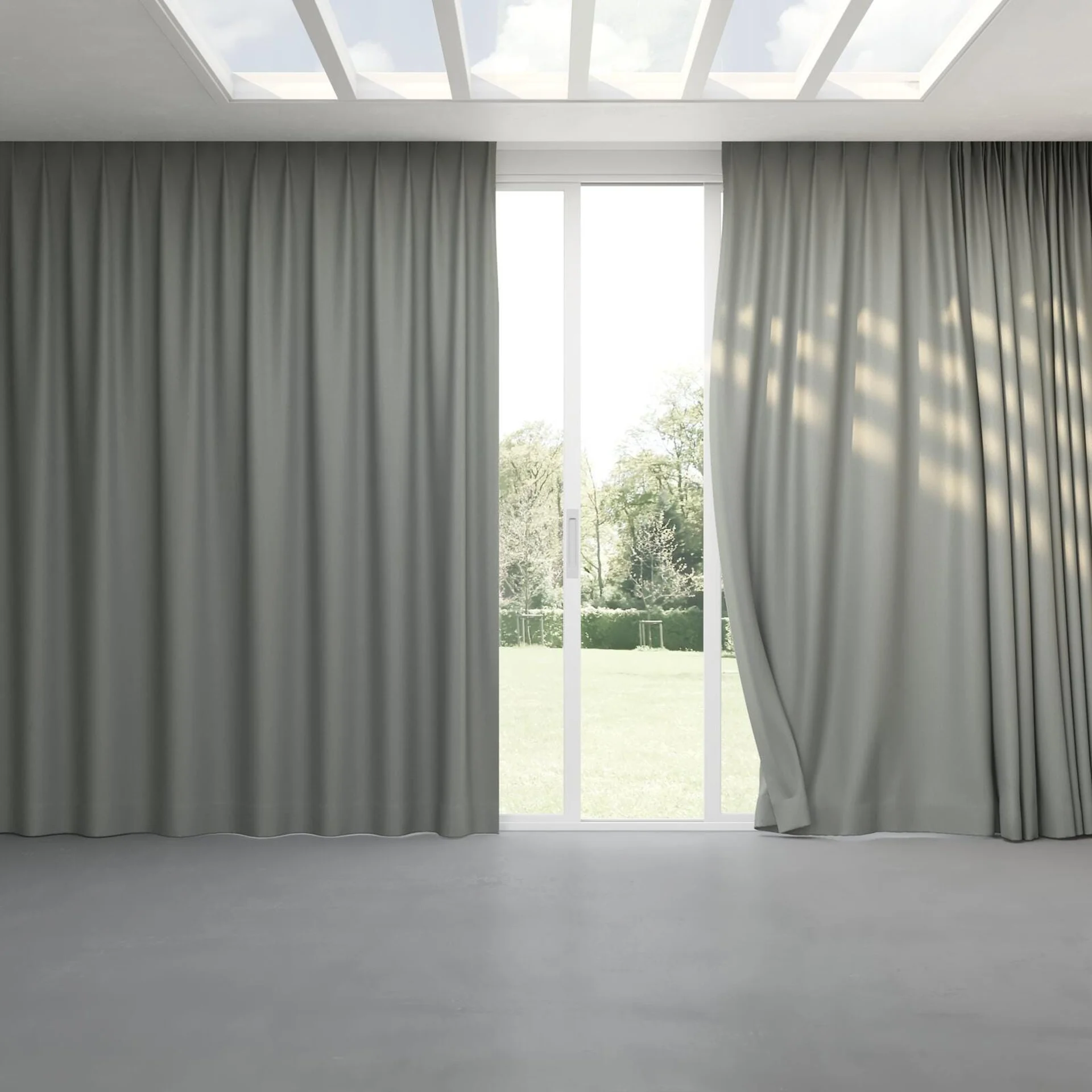 Full view of Infinite Sage, pinch pleat