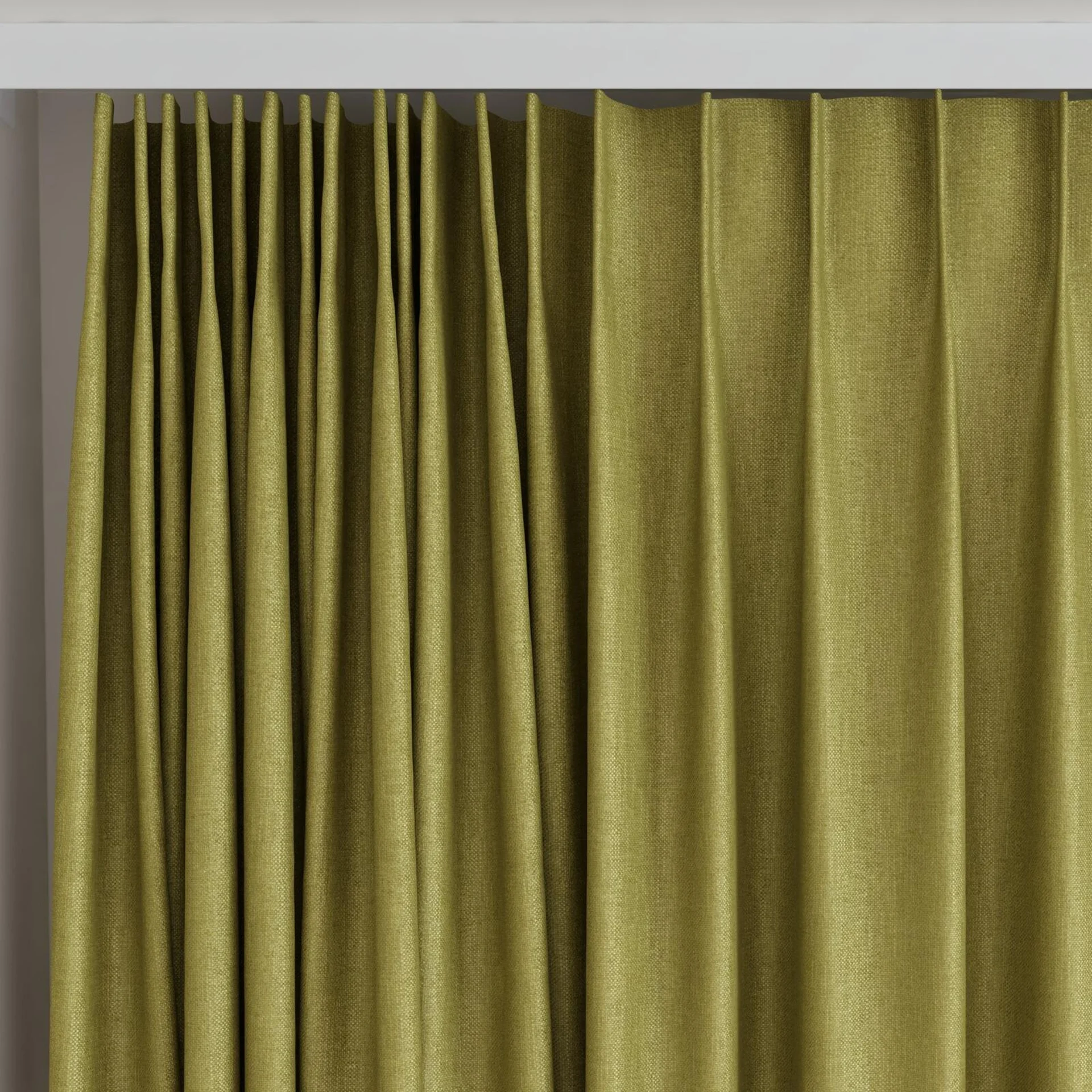 Top view of Bronco Moss, on curtain rail