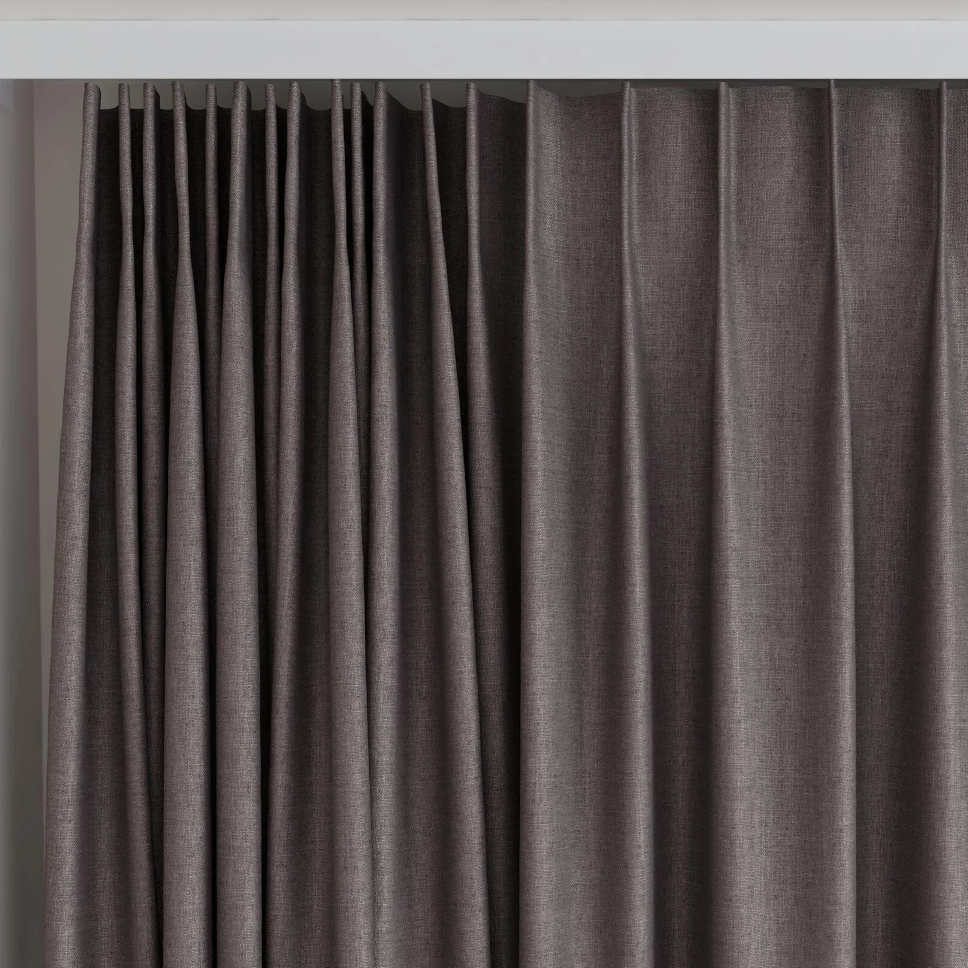 Top view of Frisco Anthracite, on curtain rail