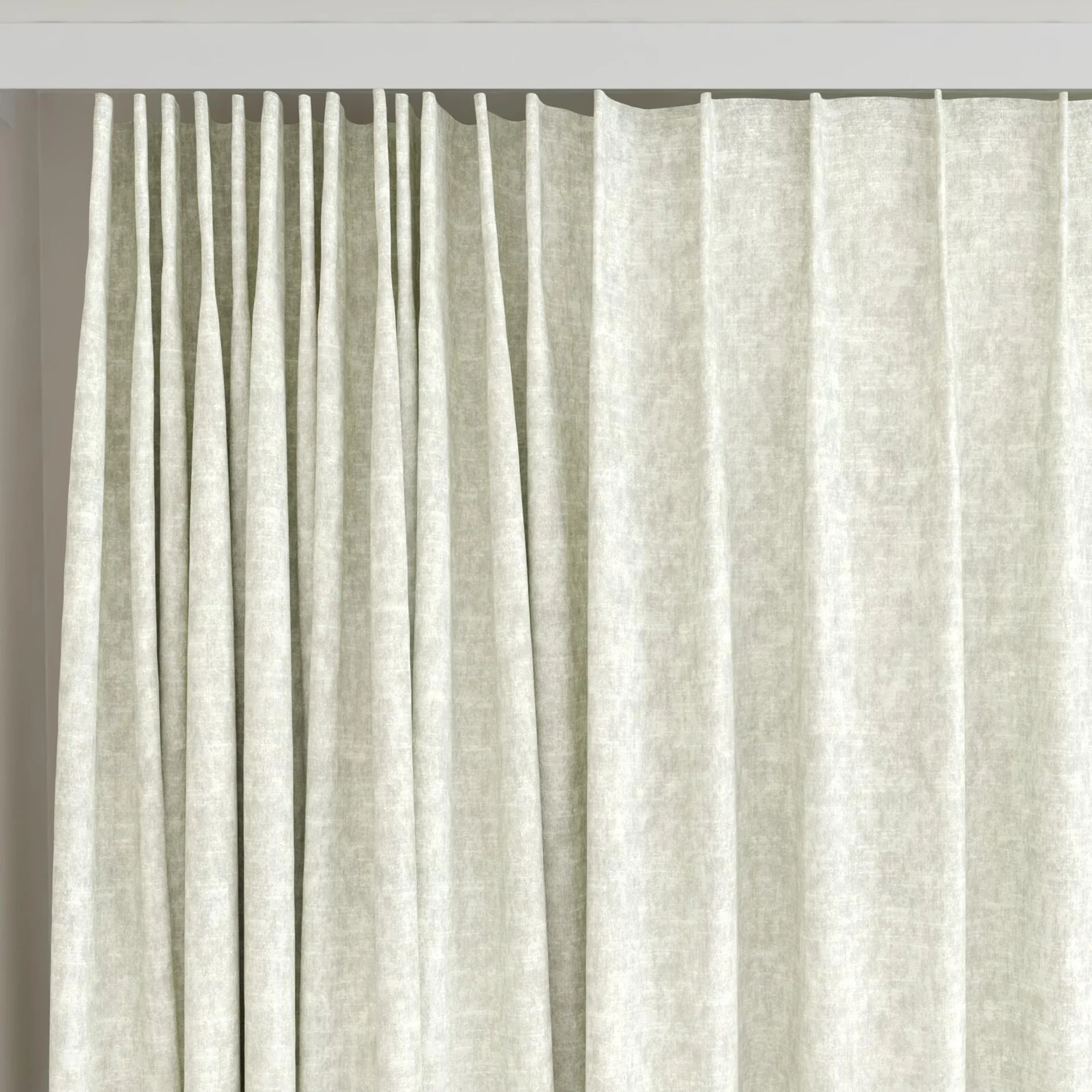 Top view of Renaissance Cream, on curtain rail