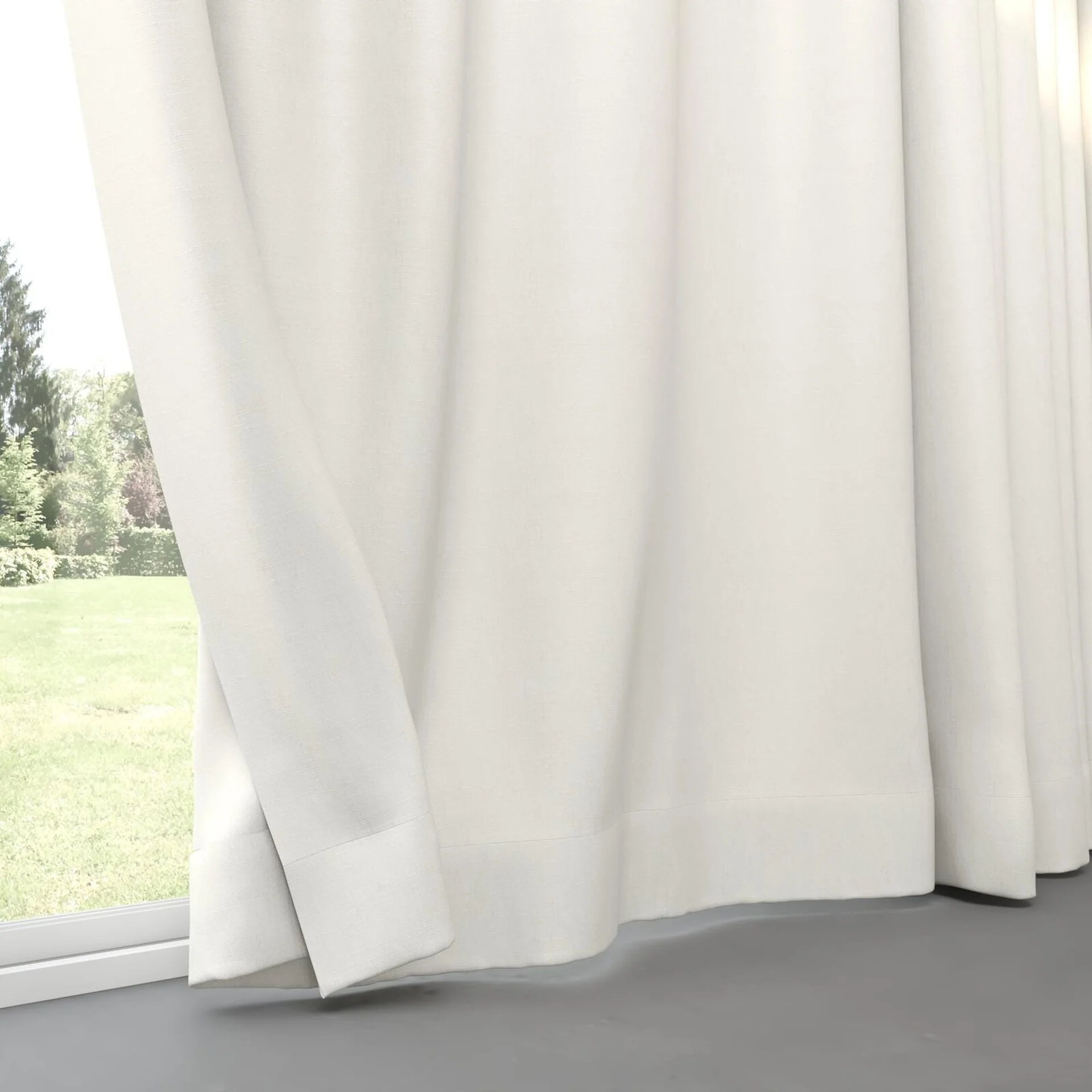 Bottom view of Retreat Blackout Shell, pinch pleat