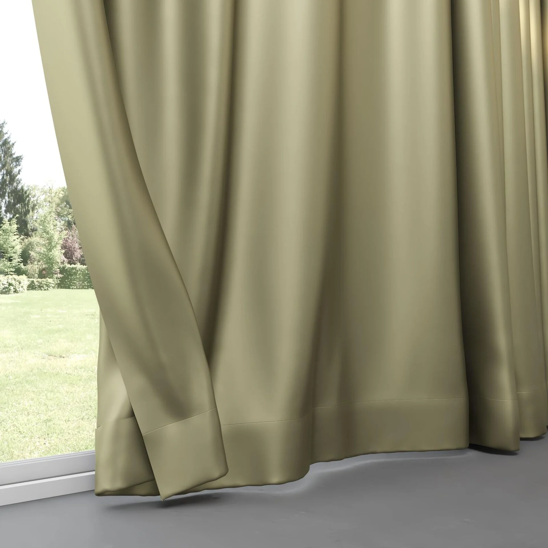 Bottom view of North Face Bronze, pinch pleat