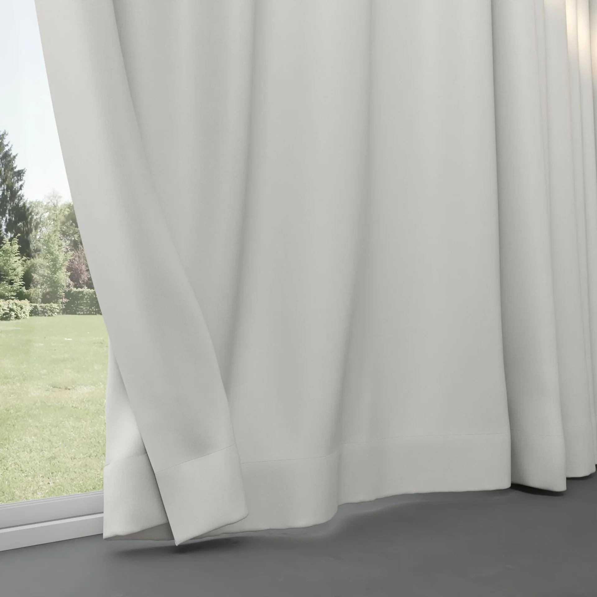 Bottom view of Kidglove Ivory, pinch pleat