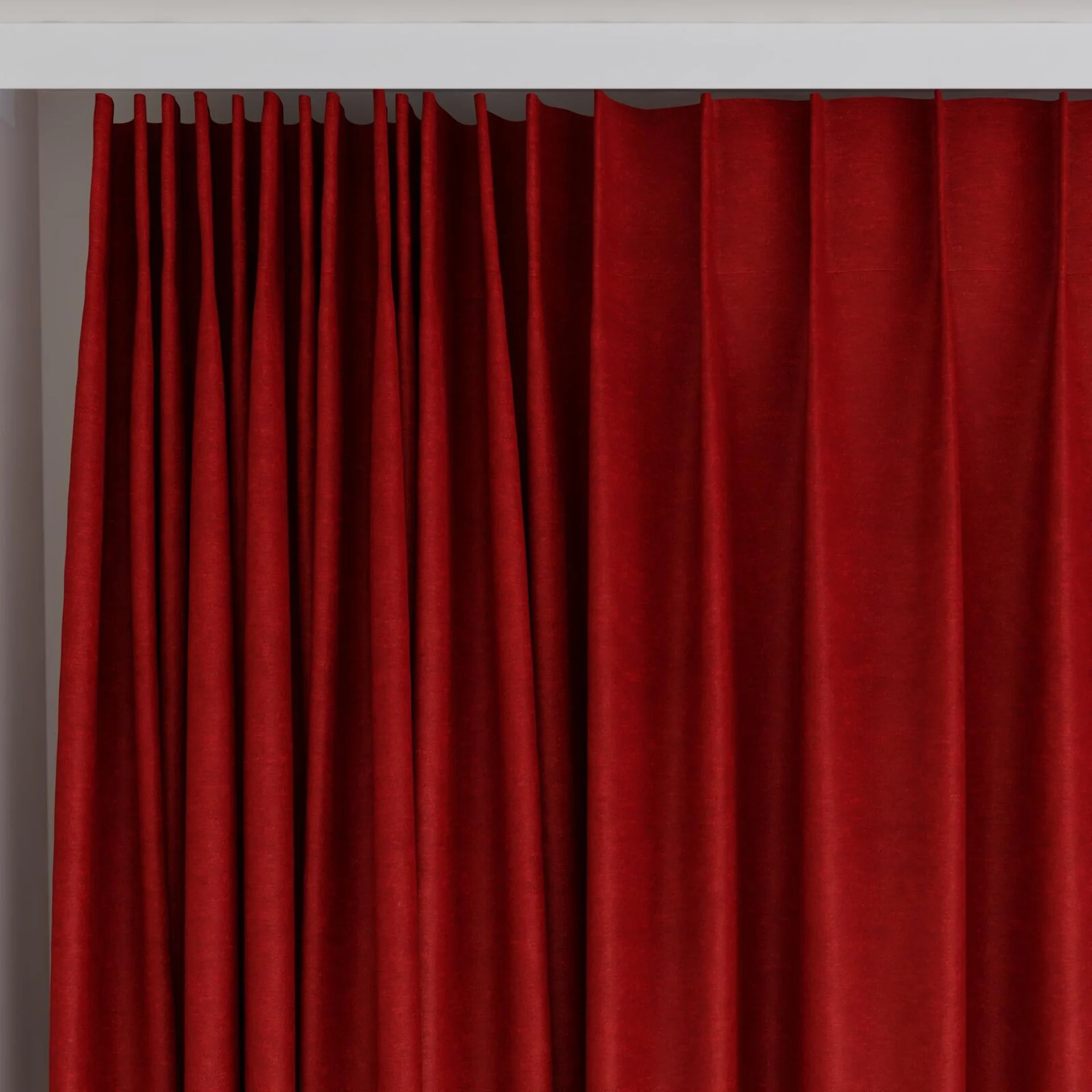 Top view of Baron Strawberry, on curtain rail
