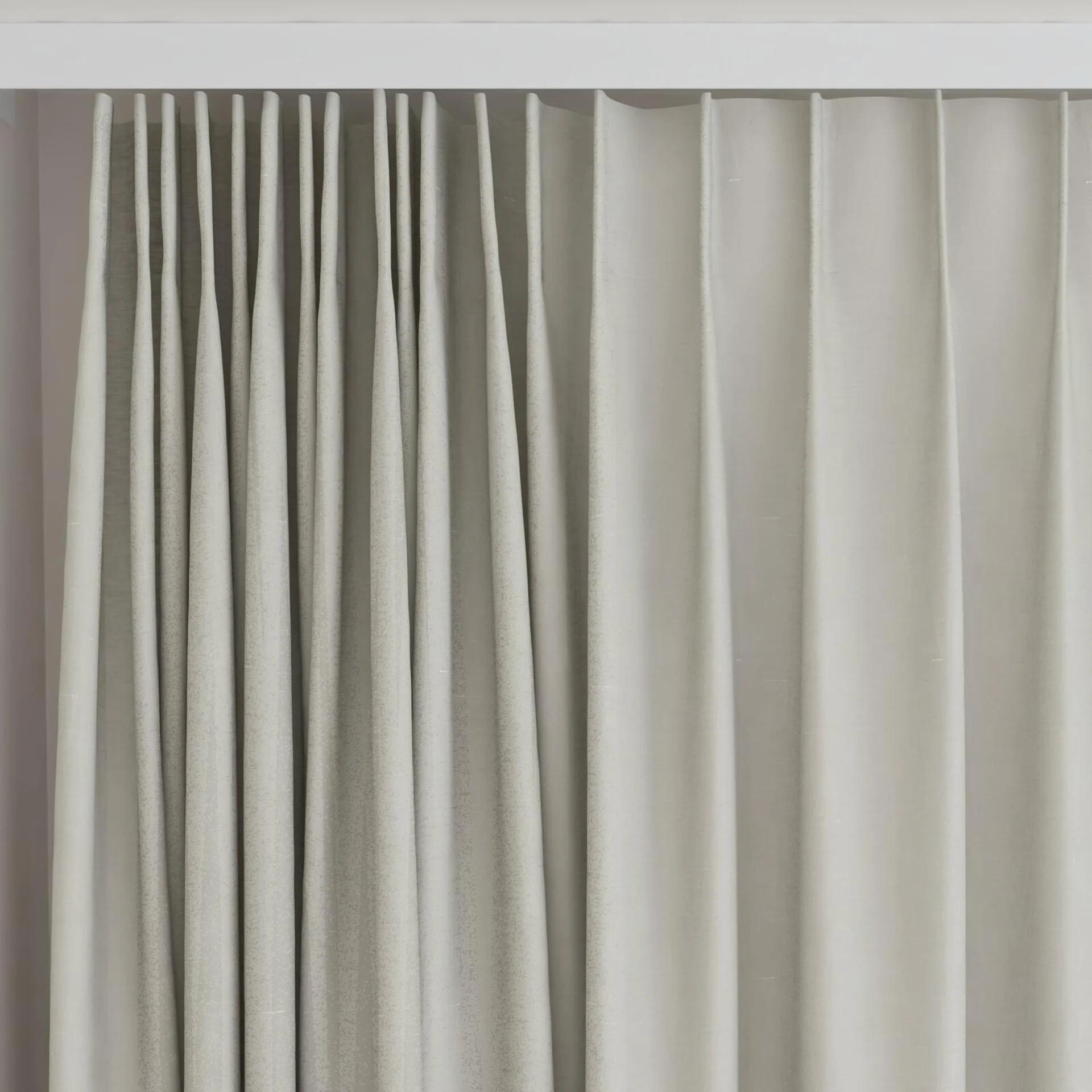 Top view of Gouache Willow, on curtain rail