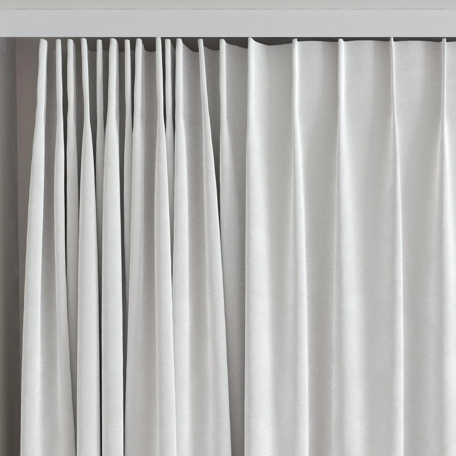 Top view of Geneva Dove, on curtain rail