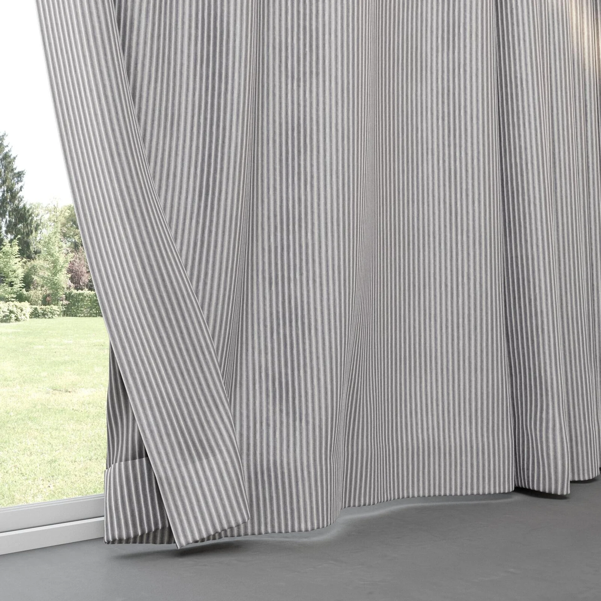Bottom view of Embrace Iron, pinch pleat