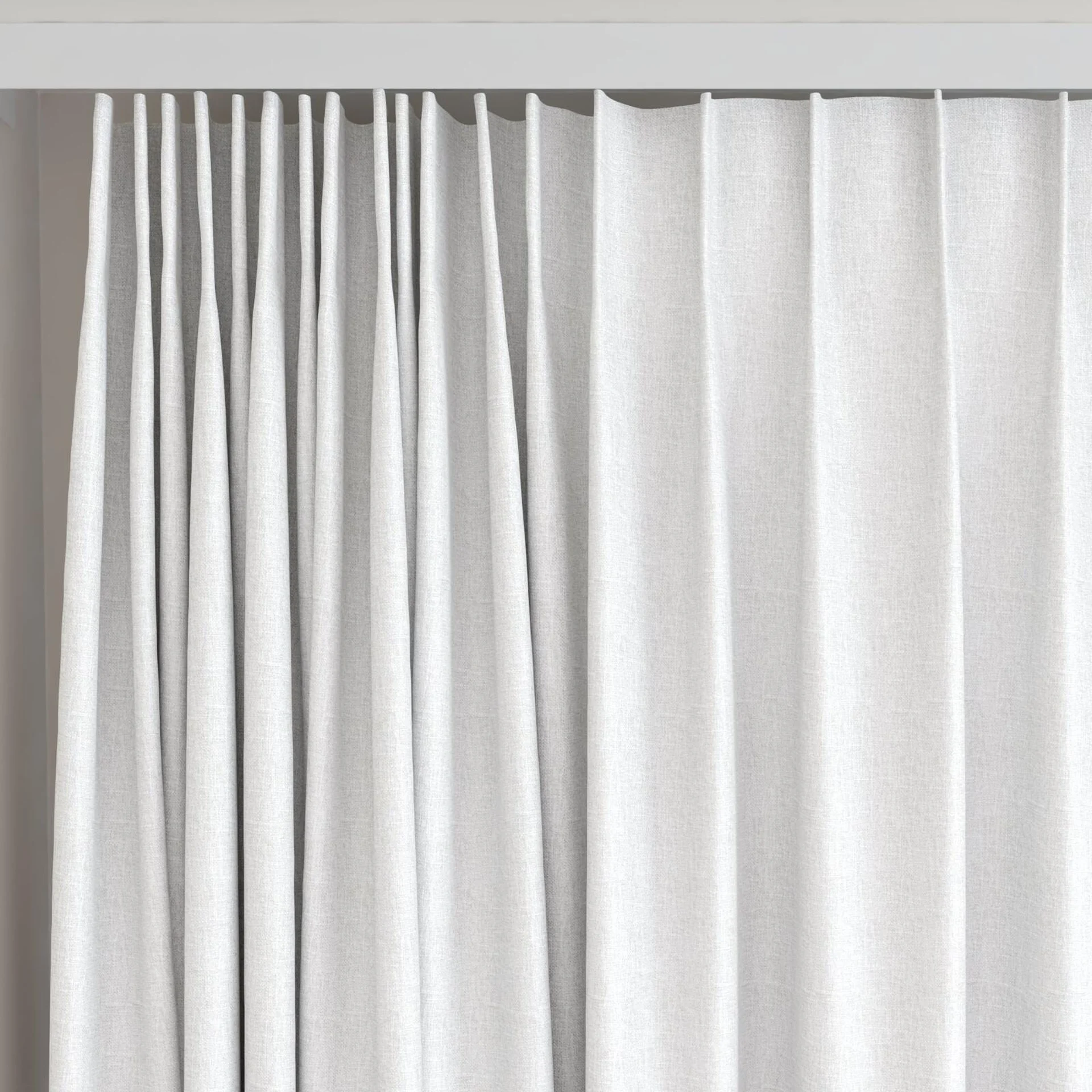 Top view of Retreat Blackout Pebble, on curtain rail