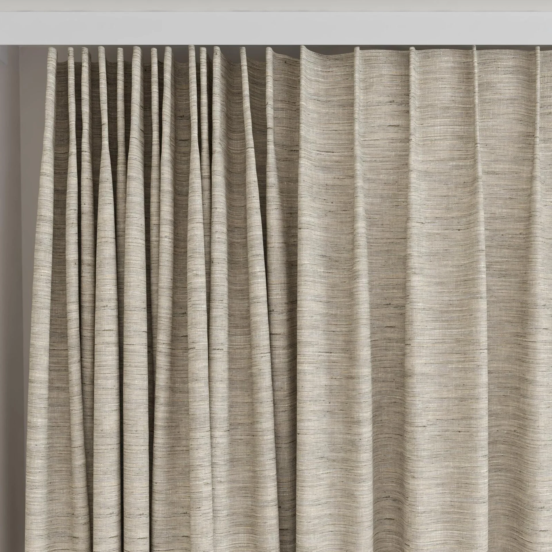 Top view of Venus Marble, on curtain rail