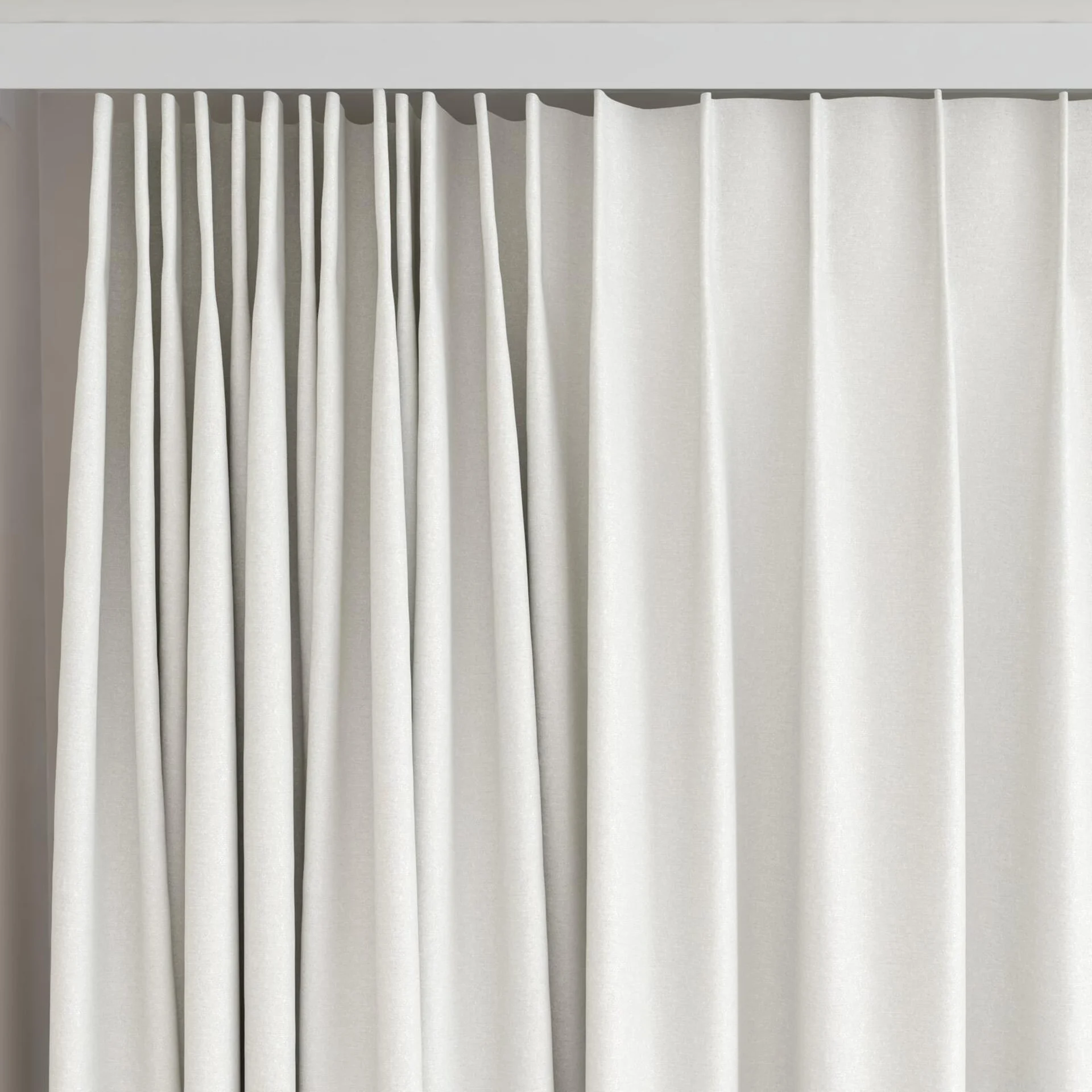 Top view of Recharge Snow, on curtain rail
