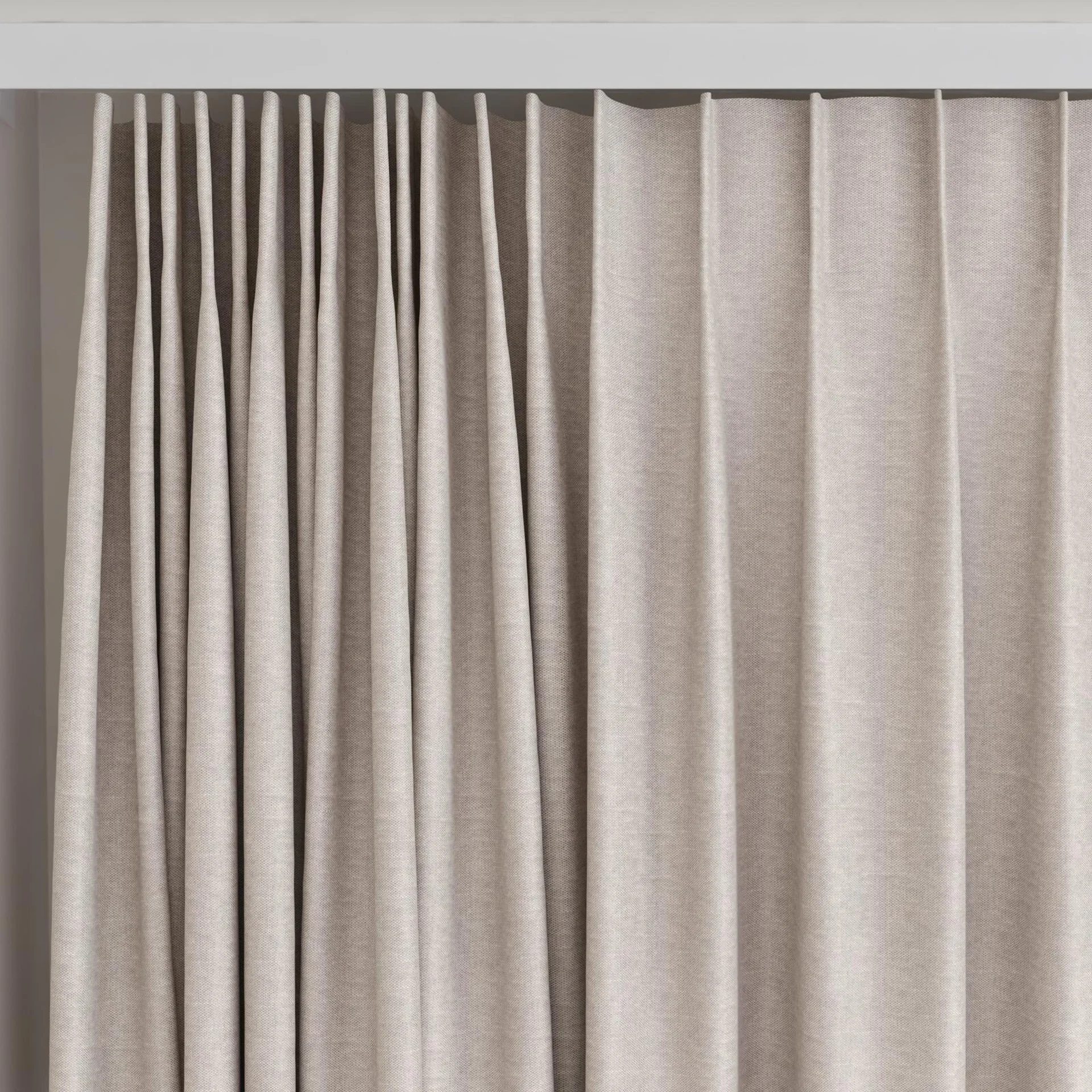Top view of Goa Shadow, on curtain rail