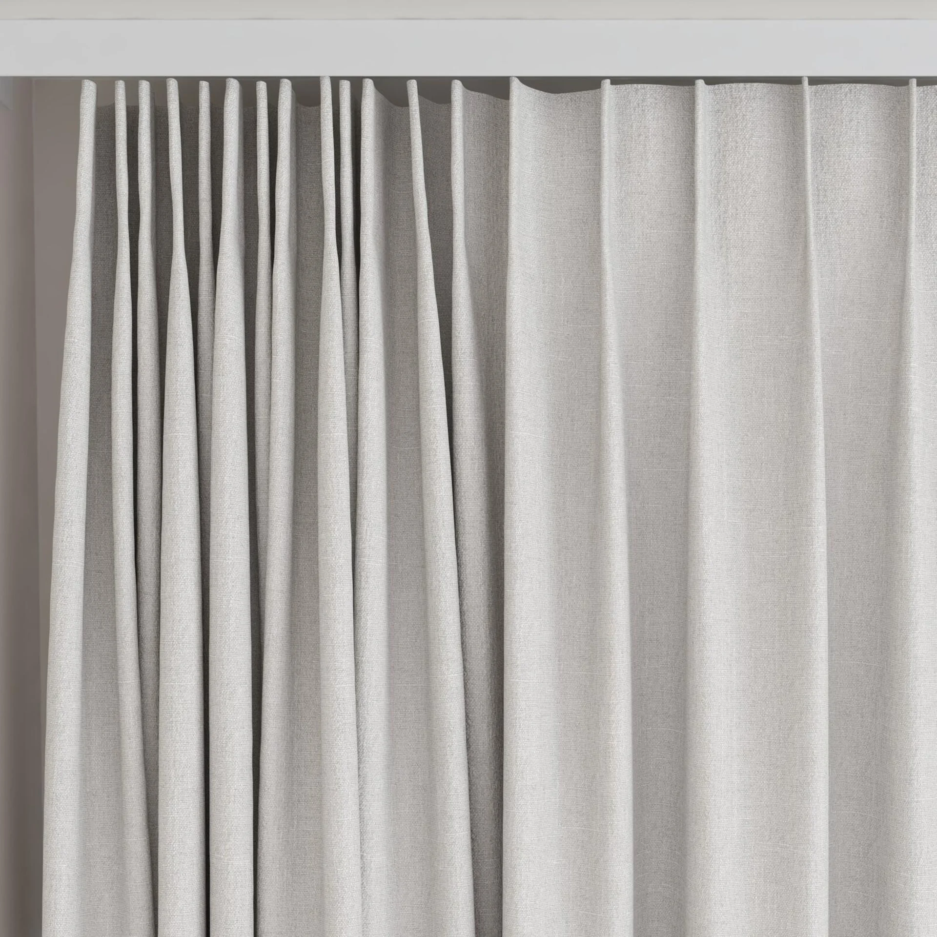 Top view of Cavalry Frost, on curtain rail