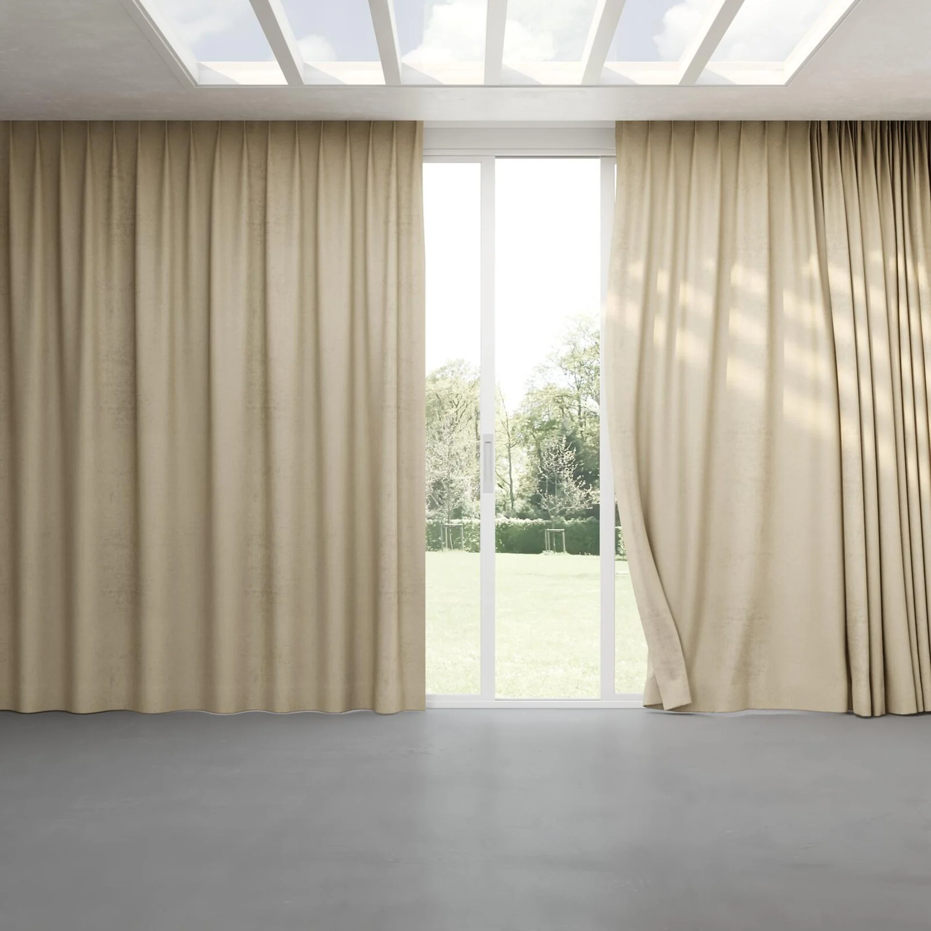 Full view of Lambada Topiaca, pinch pleat