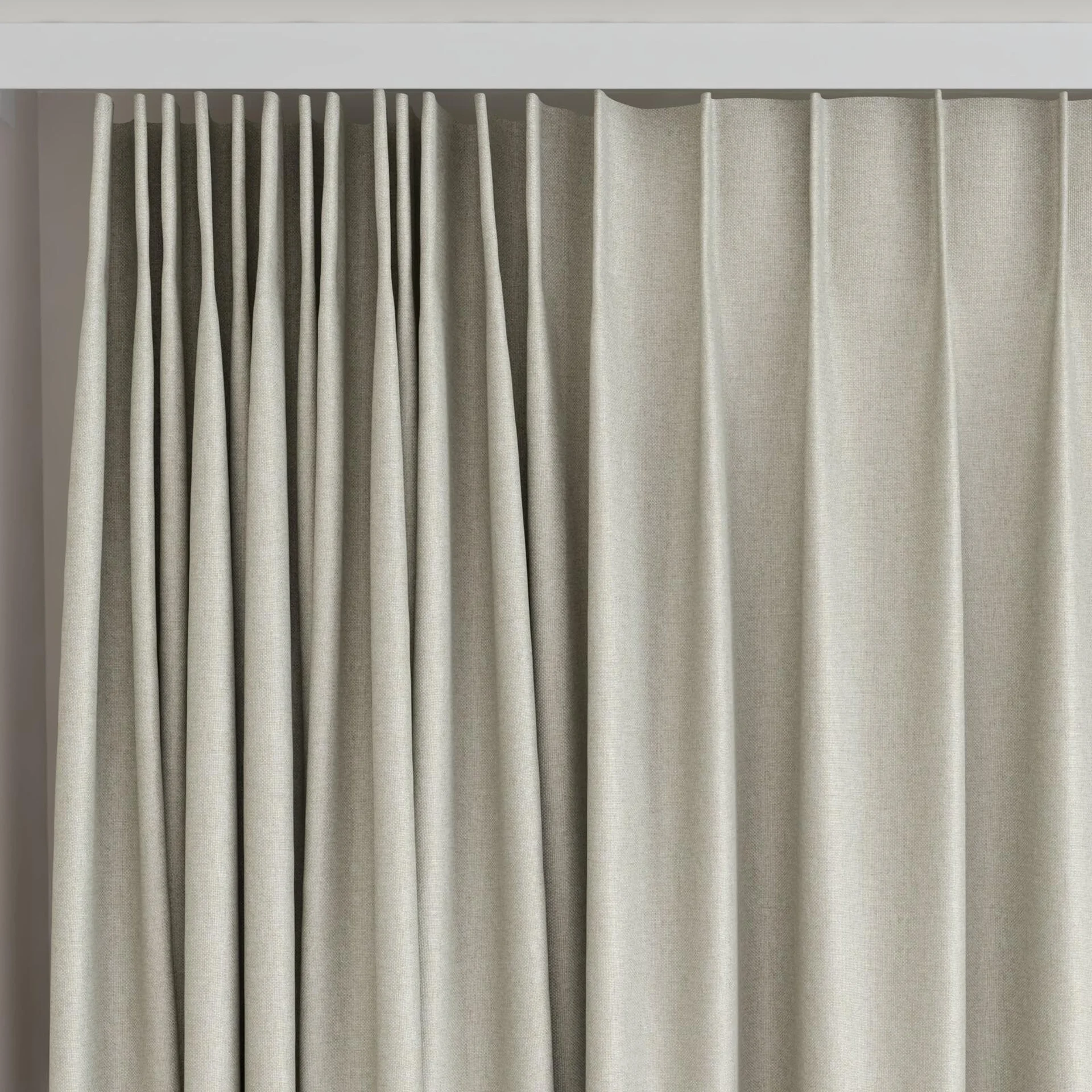 Top view of Grove Sesame, on curtain rail