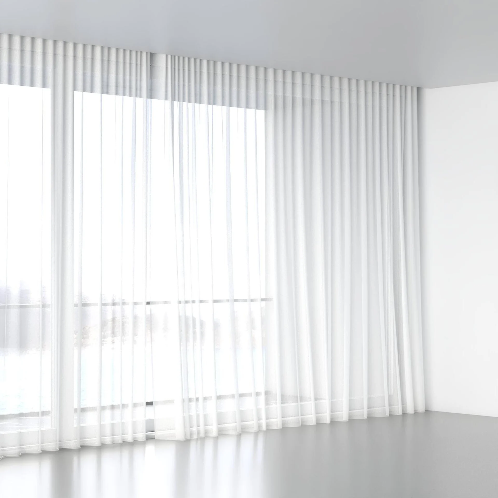 Full view of Alcova Snow, wave pleat