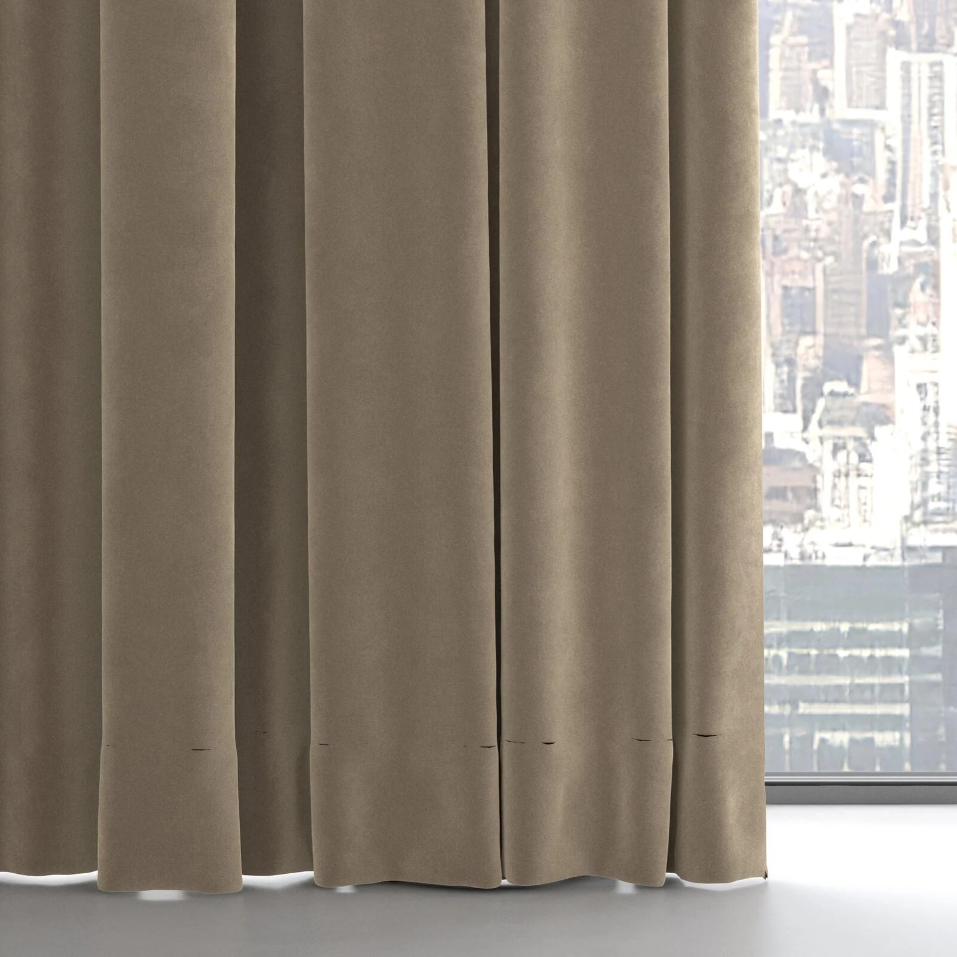 Bottom view of Vienna Taupe, on hidden rail