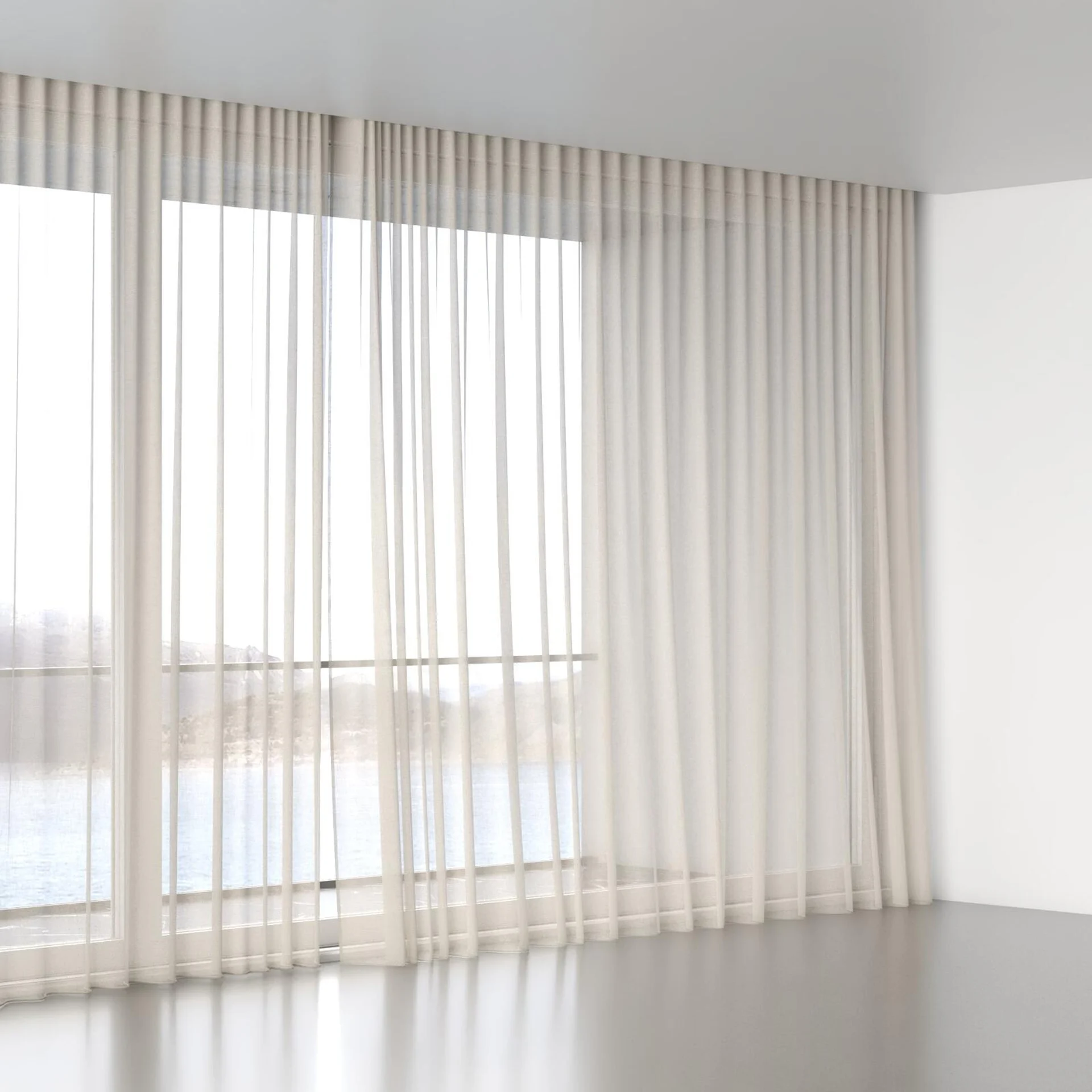 Full view of Cirrus Hay, wave pleat