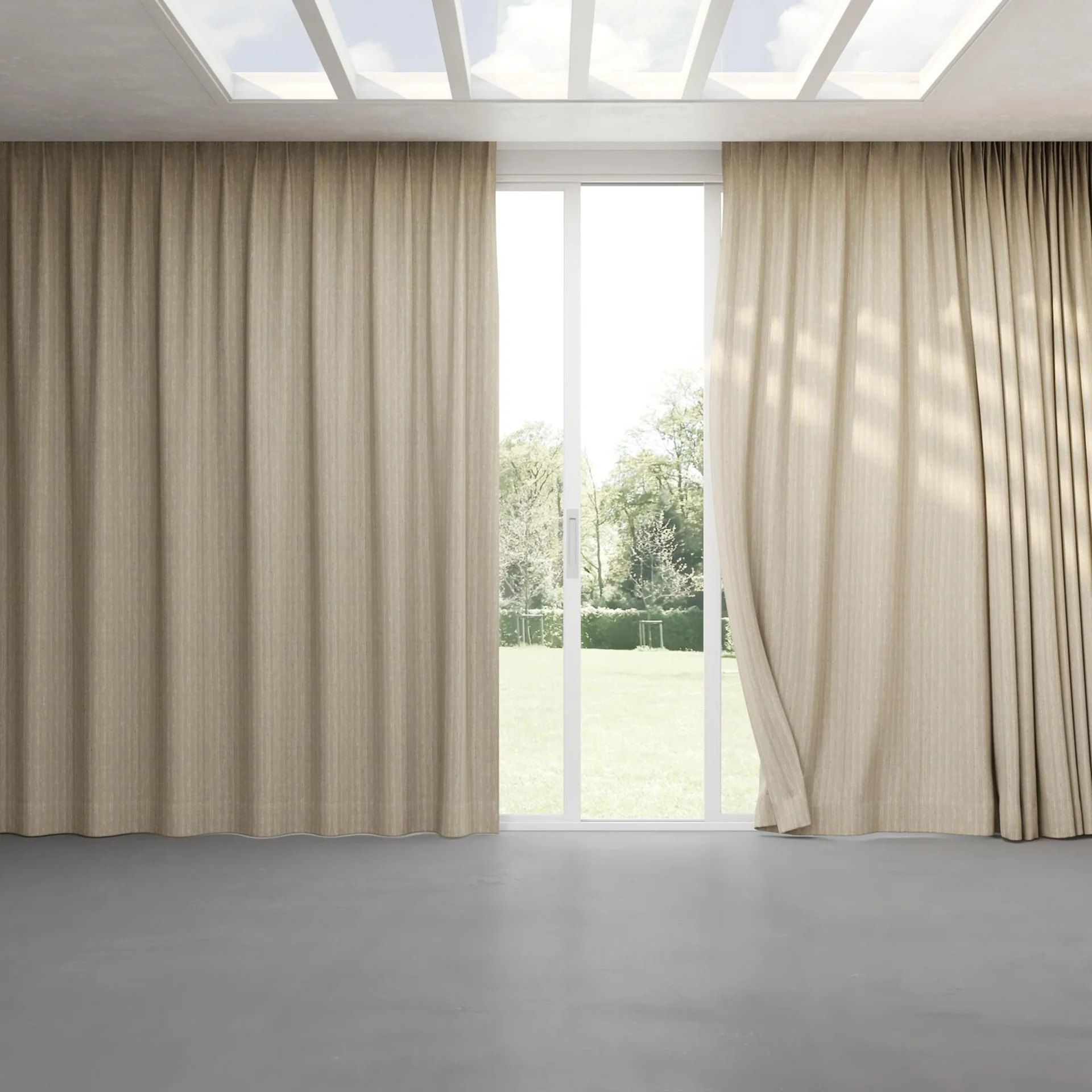 Full view of Iconic Tea, pinch pleat