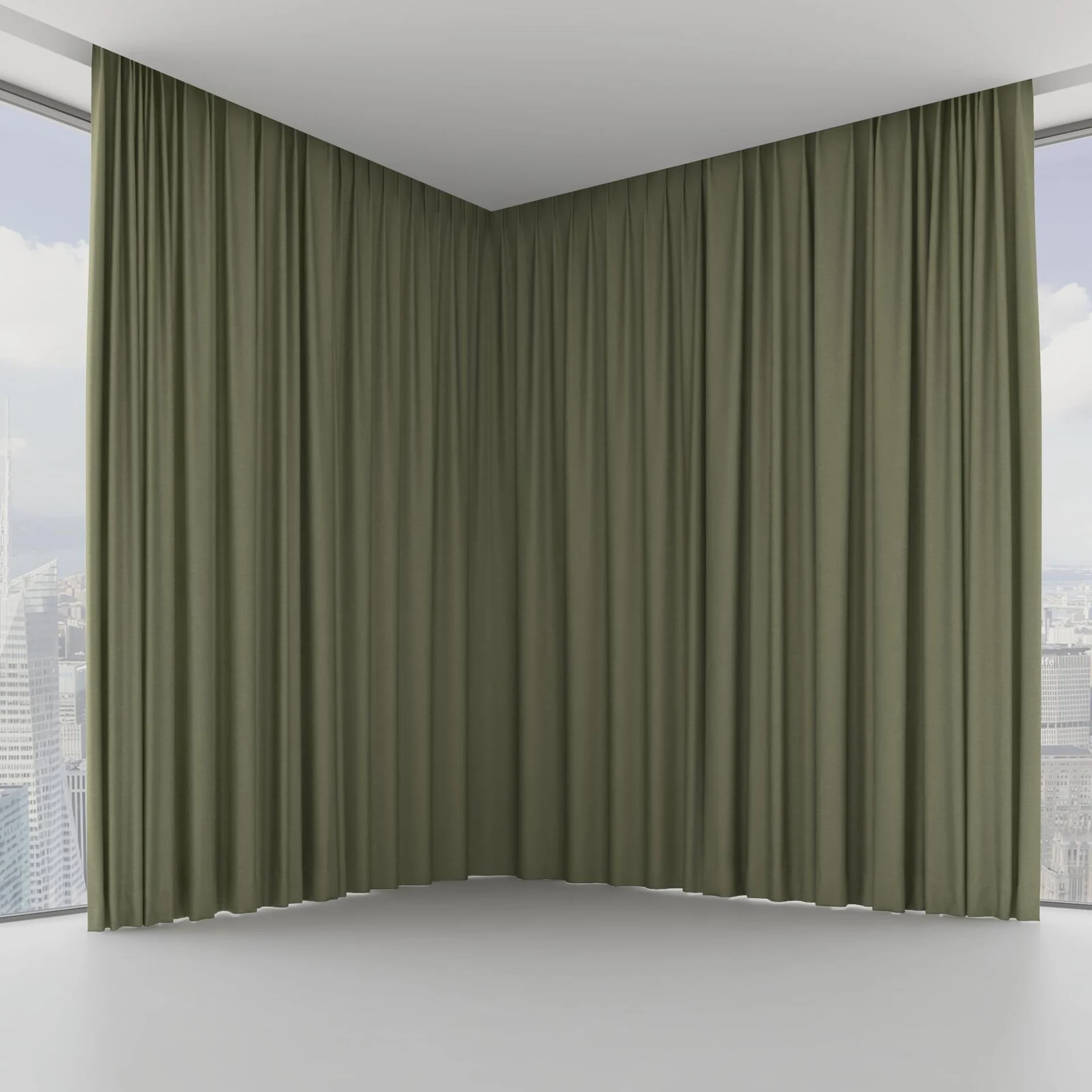 Front view of Colourwash Eco Camouflage, on hidden rail