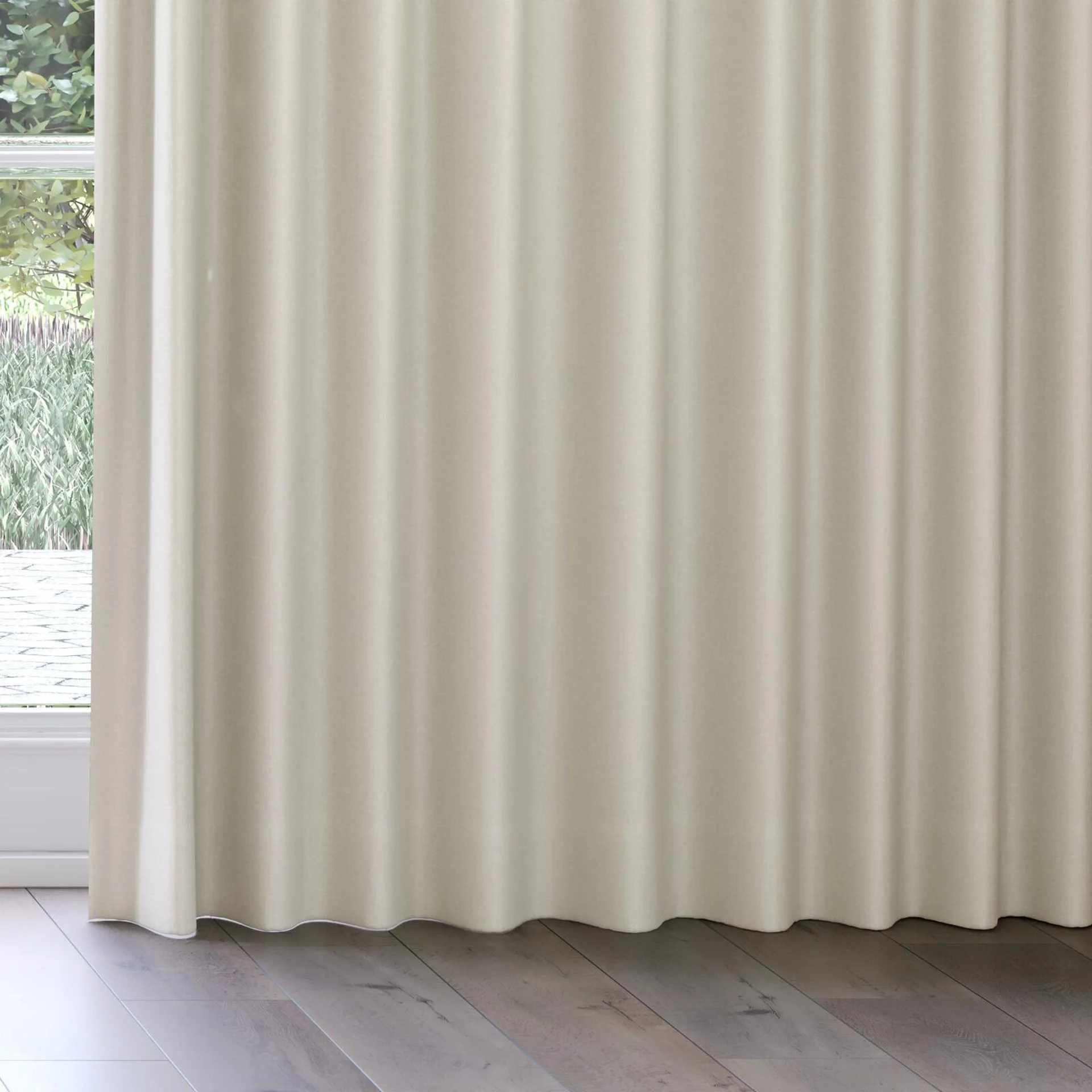Bottom view of Kanvas Sesame, on curtain rail