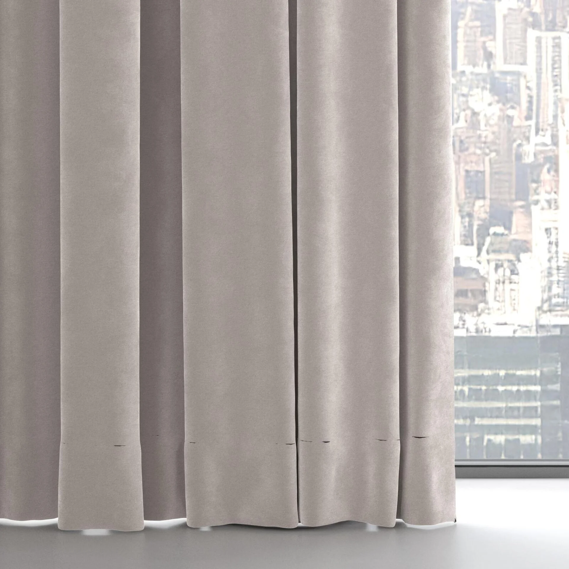 Bottom view of Lux Velvet Aluminium 8701, on hidden rail