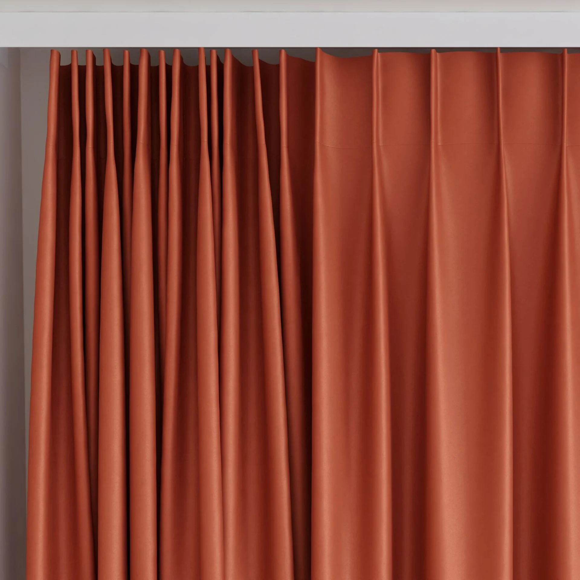 Top view of Re-Vive Rust, on curtain rail