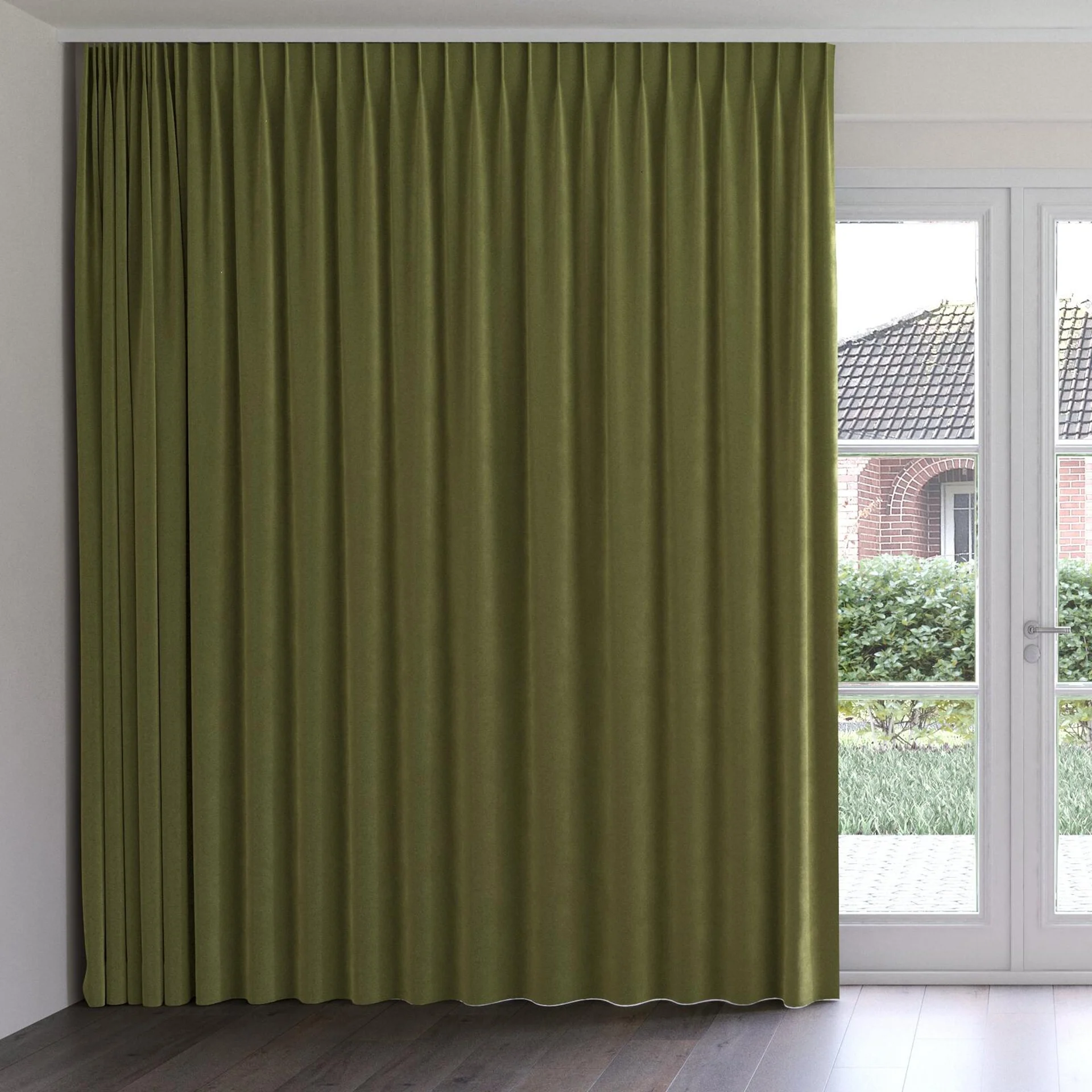 Front view of Verbier Moss, on curtain rail