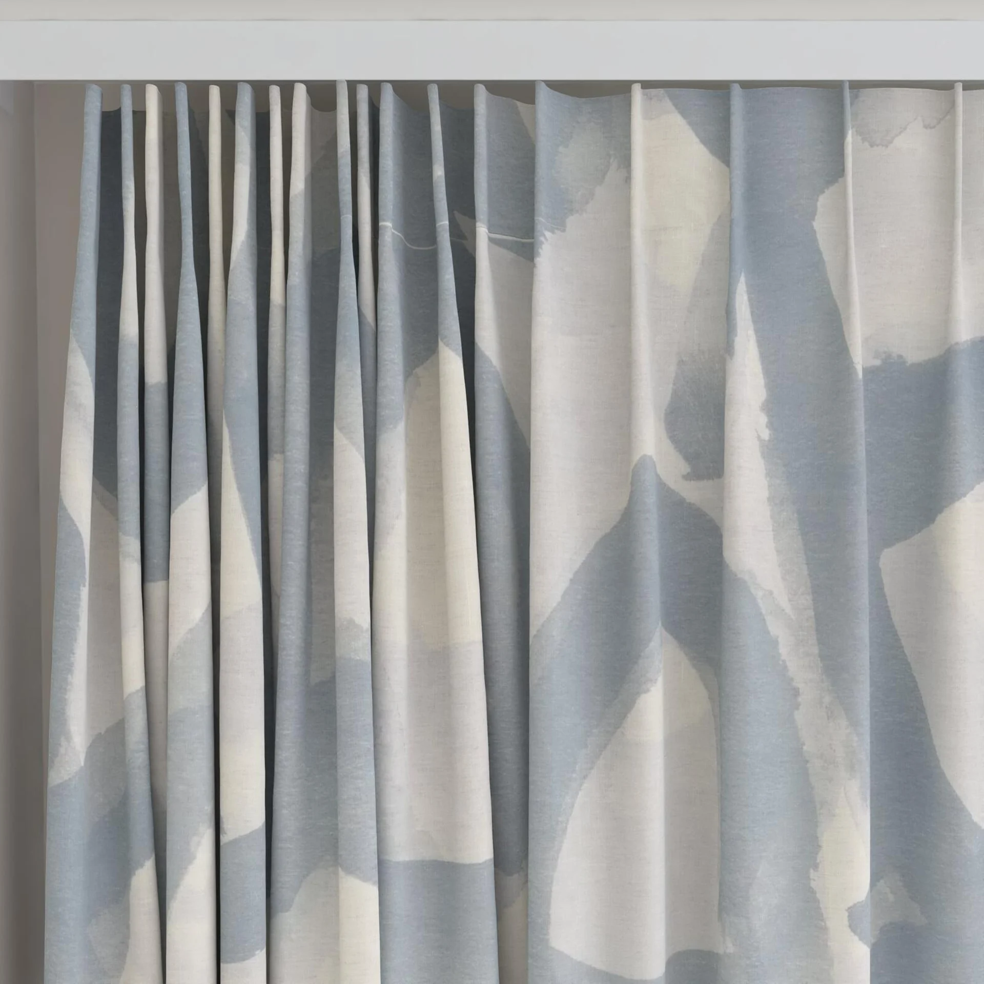 Top view of Abstraction Sky, on curtain rail