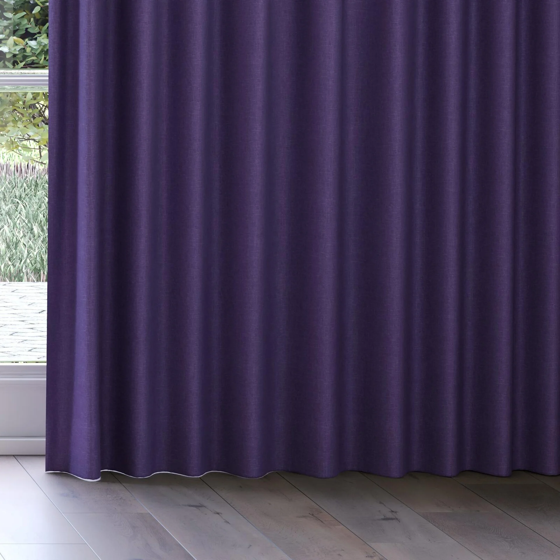 Bottom view of Rover Violet, on curtain rail