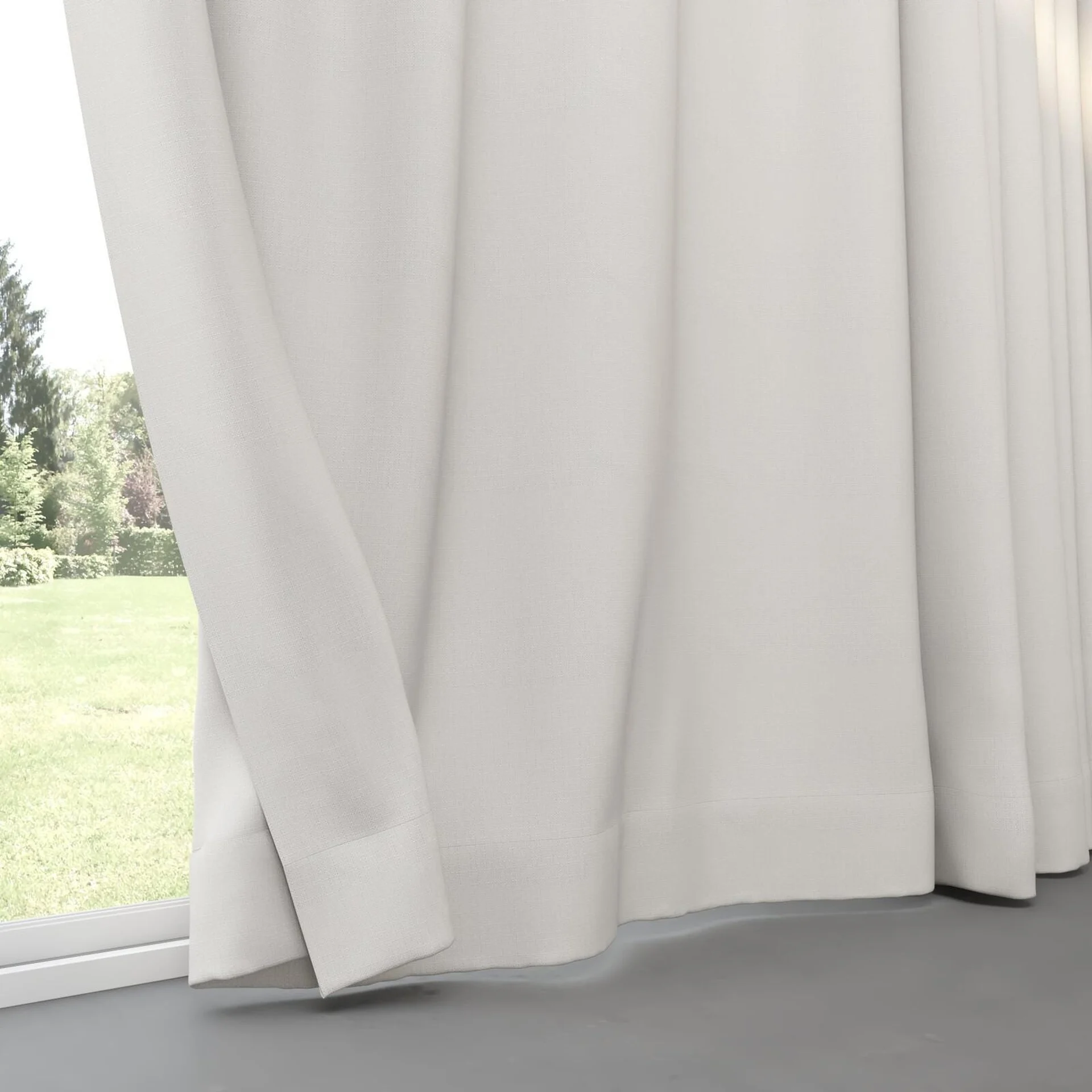 Bottom view of Darkness Flax, pinch pleat