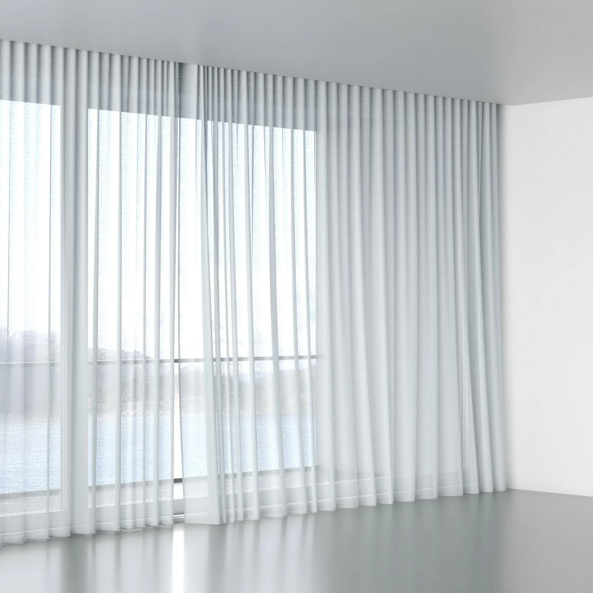 Full view of Kanso Stonewash Sky, wave pleat