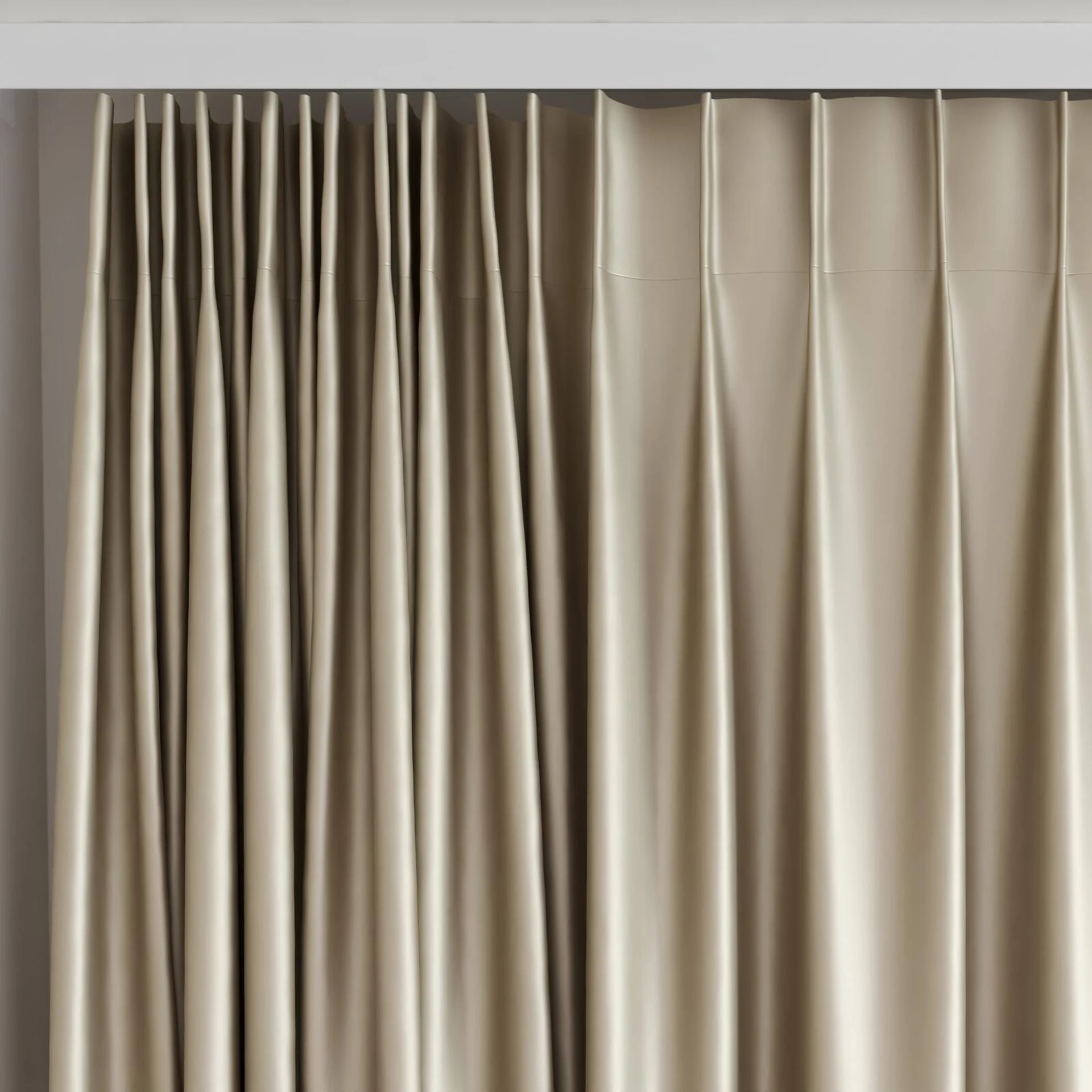 Top view of Moonbeam Funghi, on curtain rail