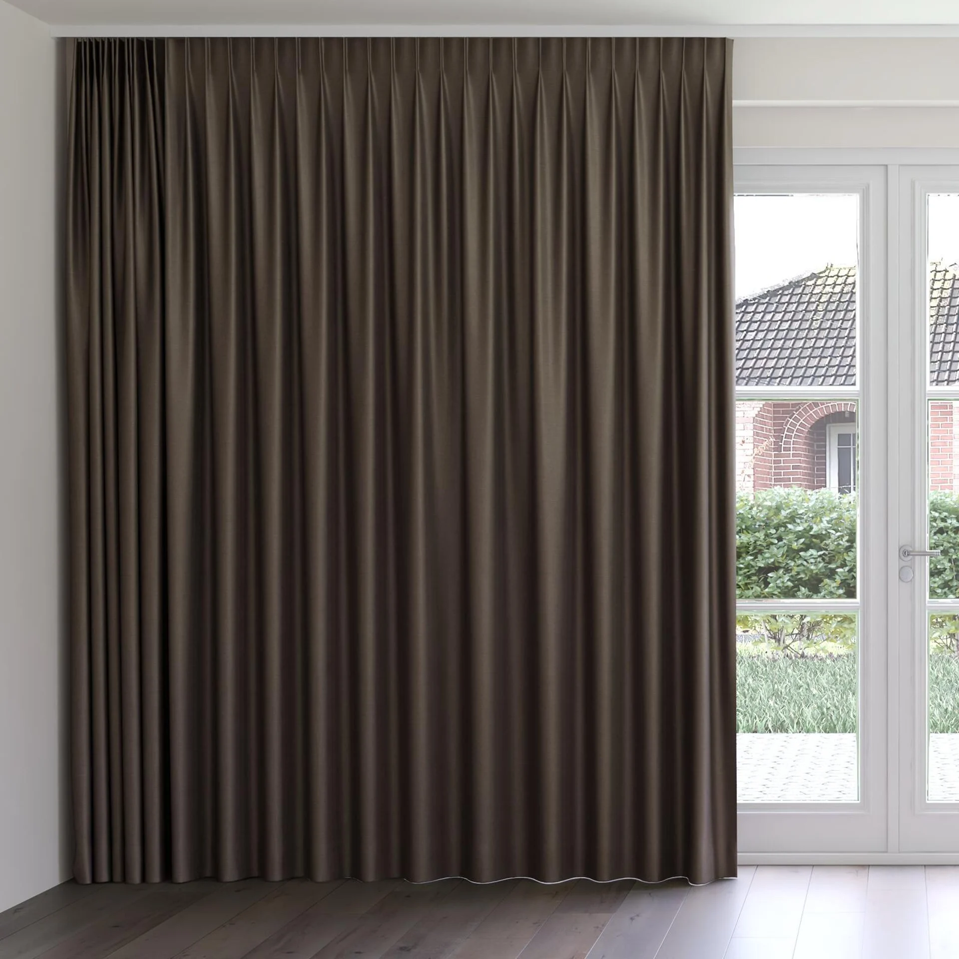 Front view of Provence Pinecone, on curtain rail