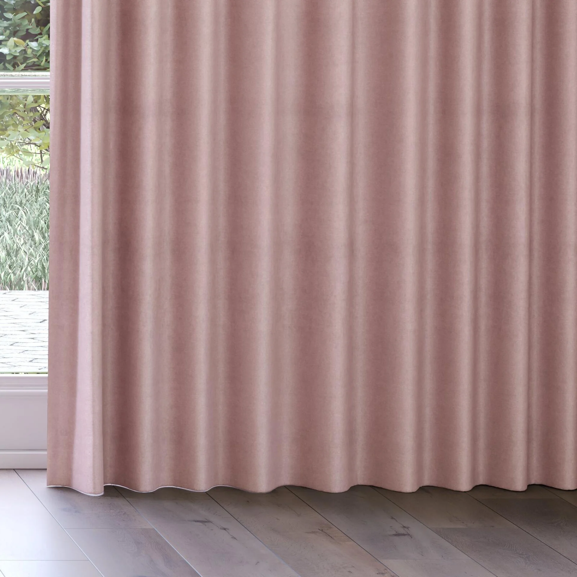 Bottom view of Baron Petal, on curtain rail