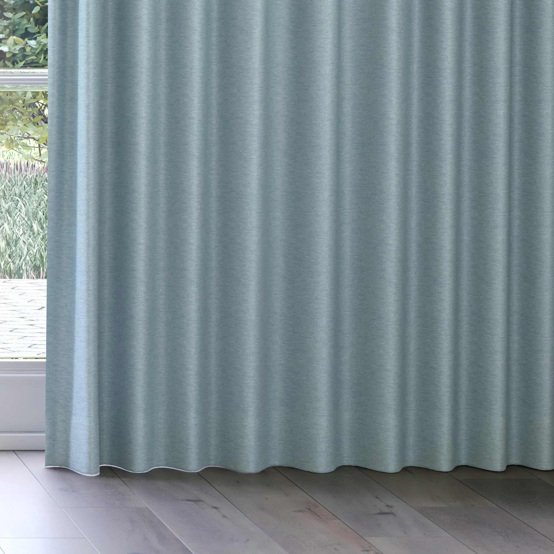 Bottom view of Colourwash Eco Mineral, on curtain rail