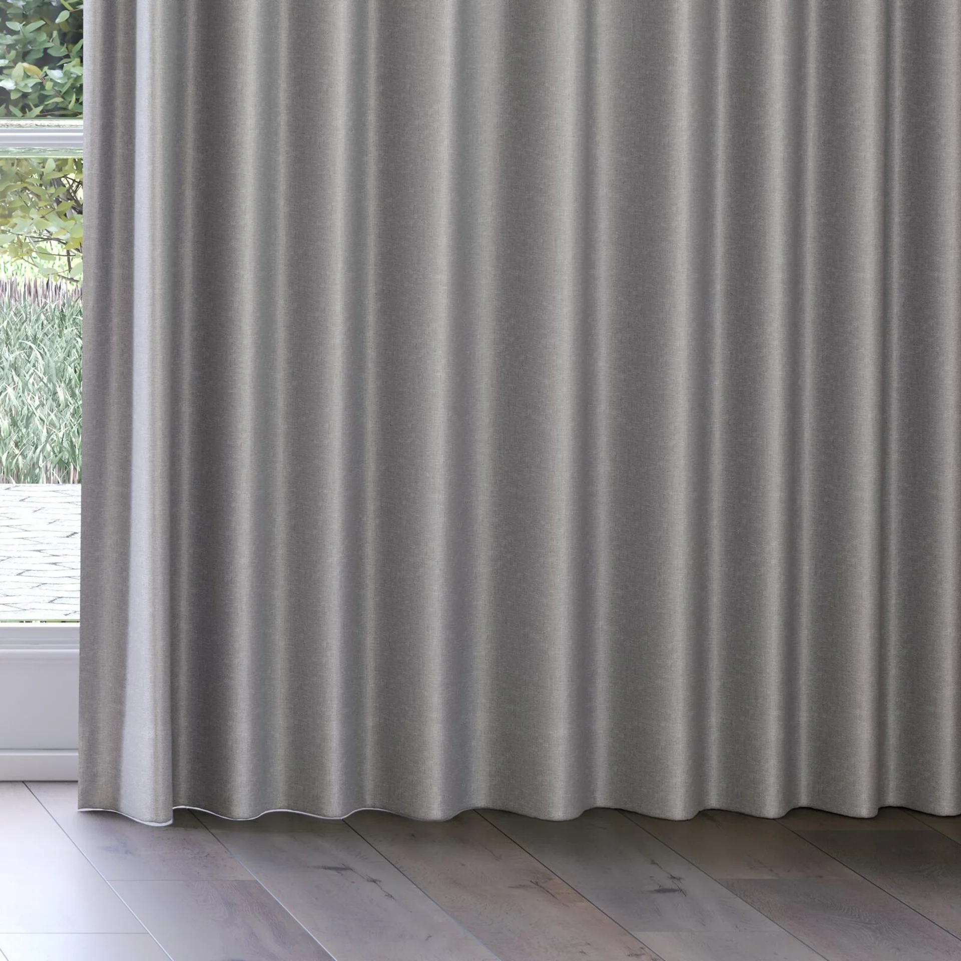 Bottom view of Matrix FR Mist, on curtain rail