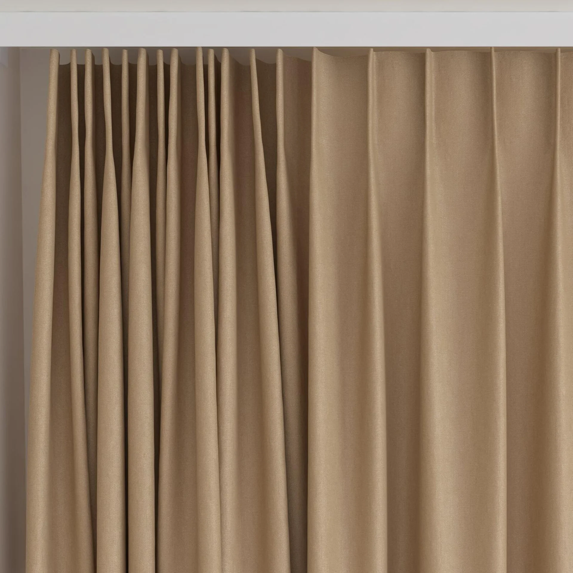Top view of Eternal Buff, on curtain rail