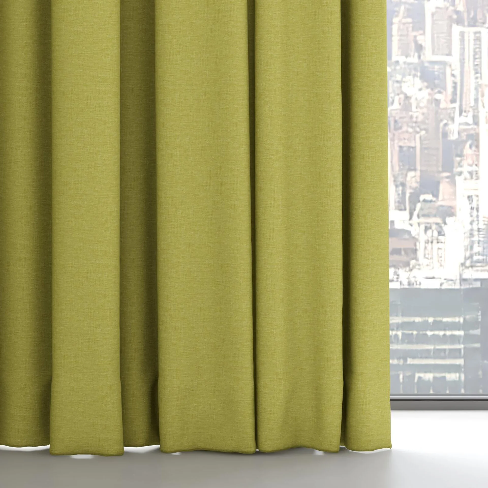 Bottom view of Coverlet Linden, on hidden rail