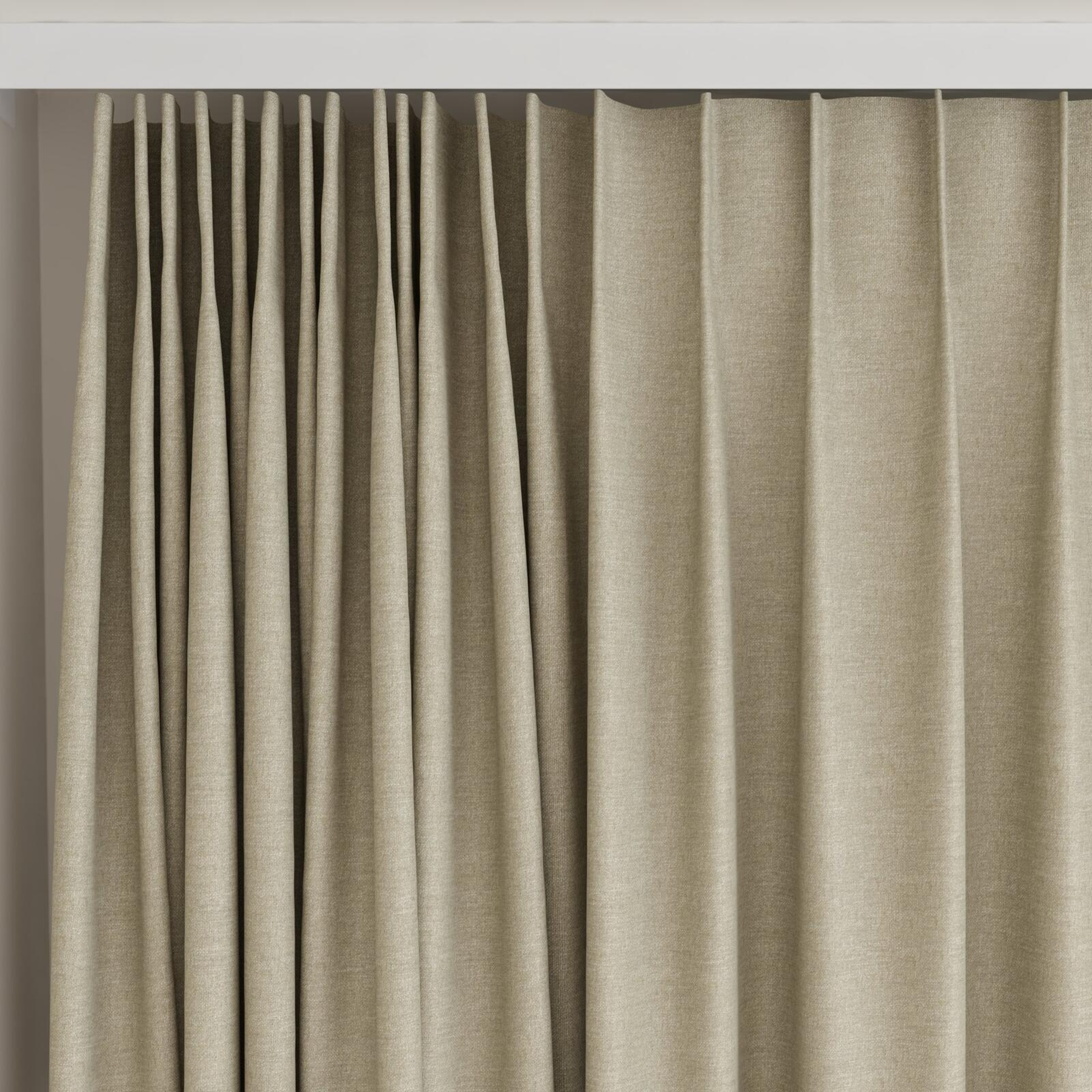 Top view of Casual Cement, on curtain rail