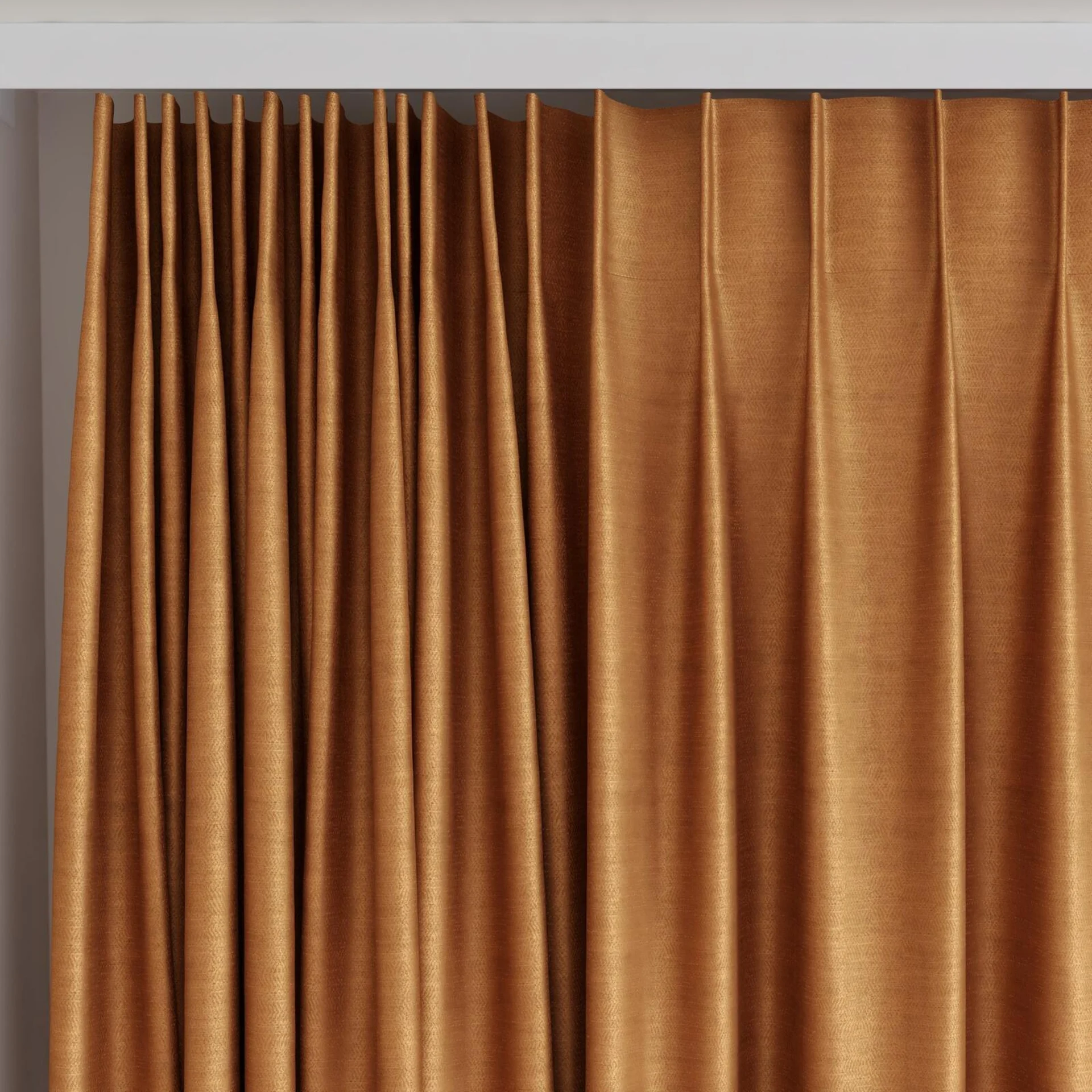 Top view of Zircon Terra, on curtain rail