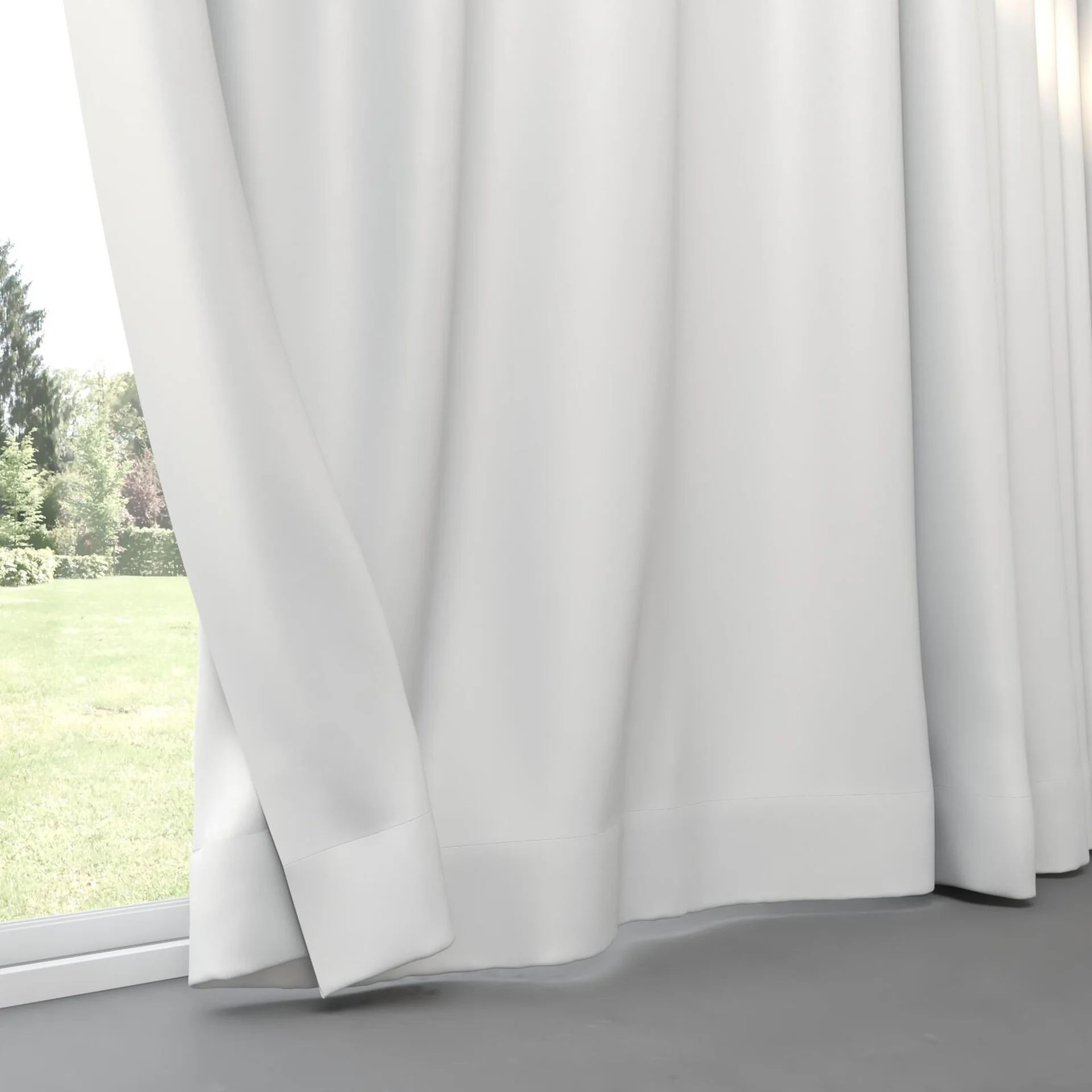 Bottom view of Stellar Blackout Fog, pinch pleat