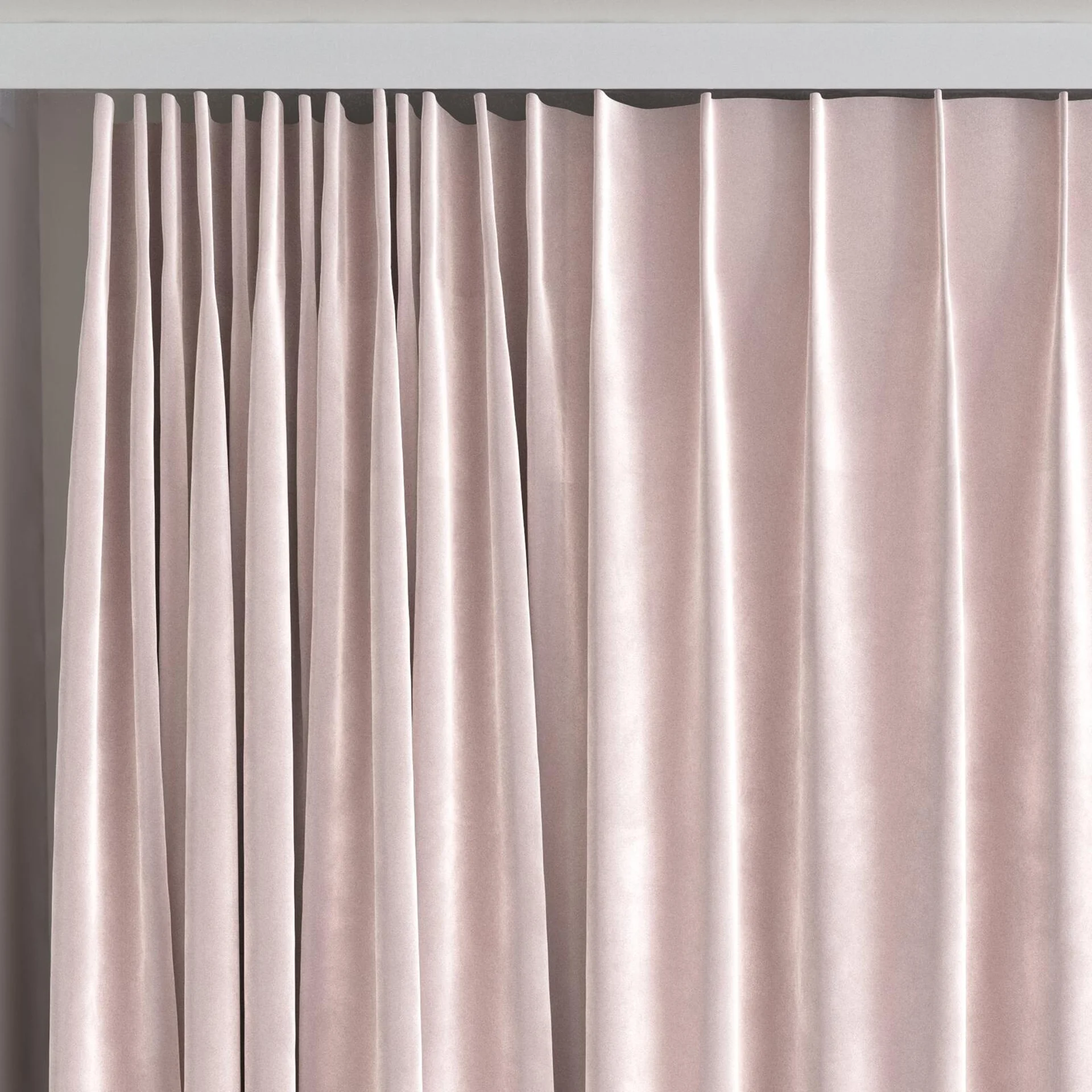 Top view of Velvelux Sweet, on curtain rail
