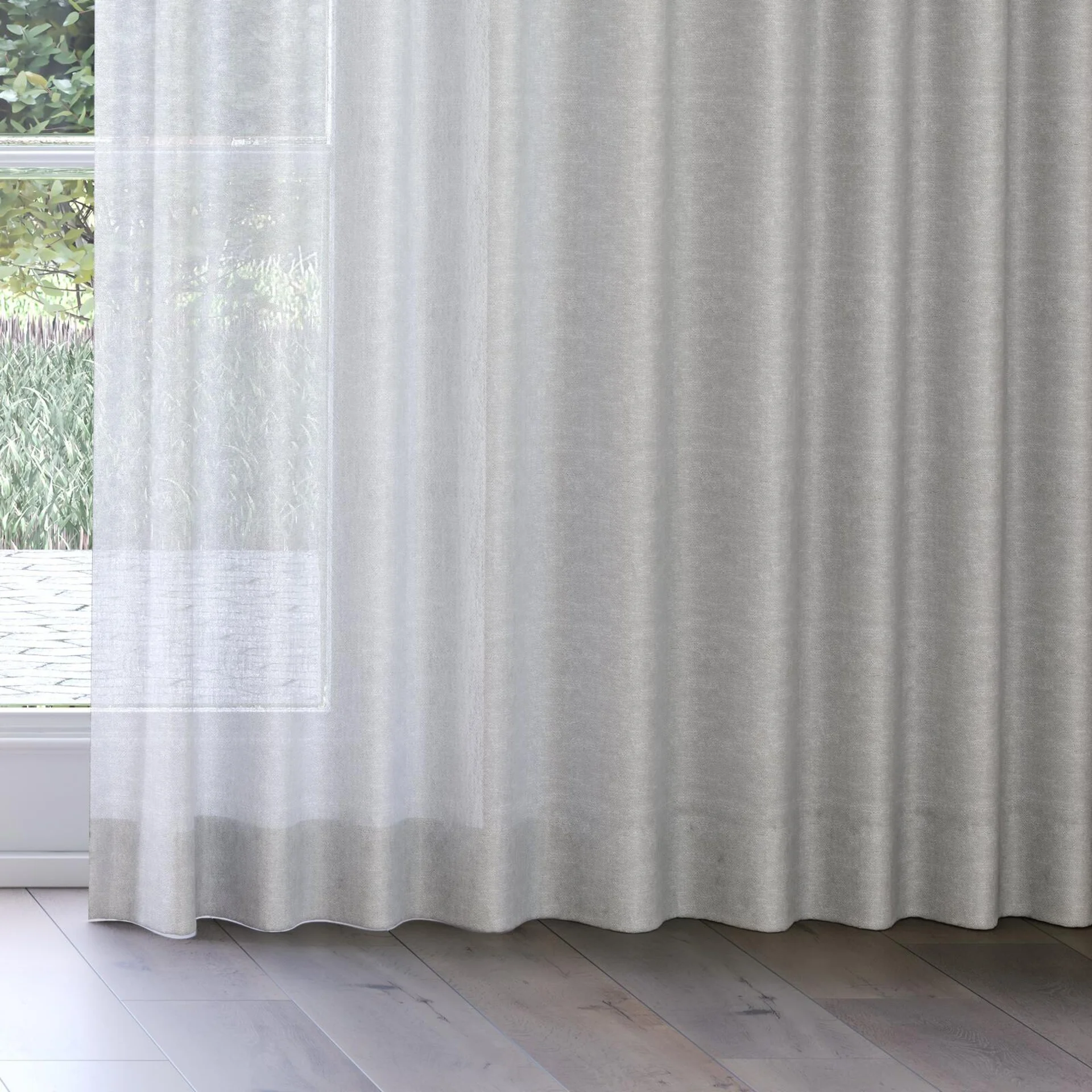 Bottom view of Lucidity Cement, on curtain rail