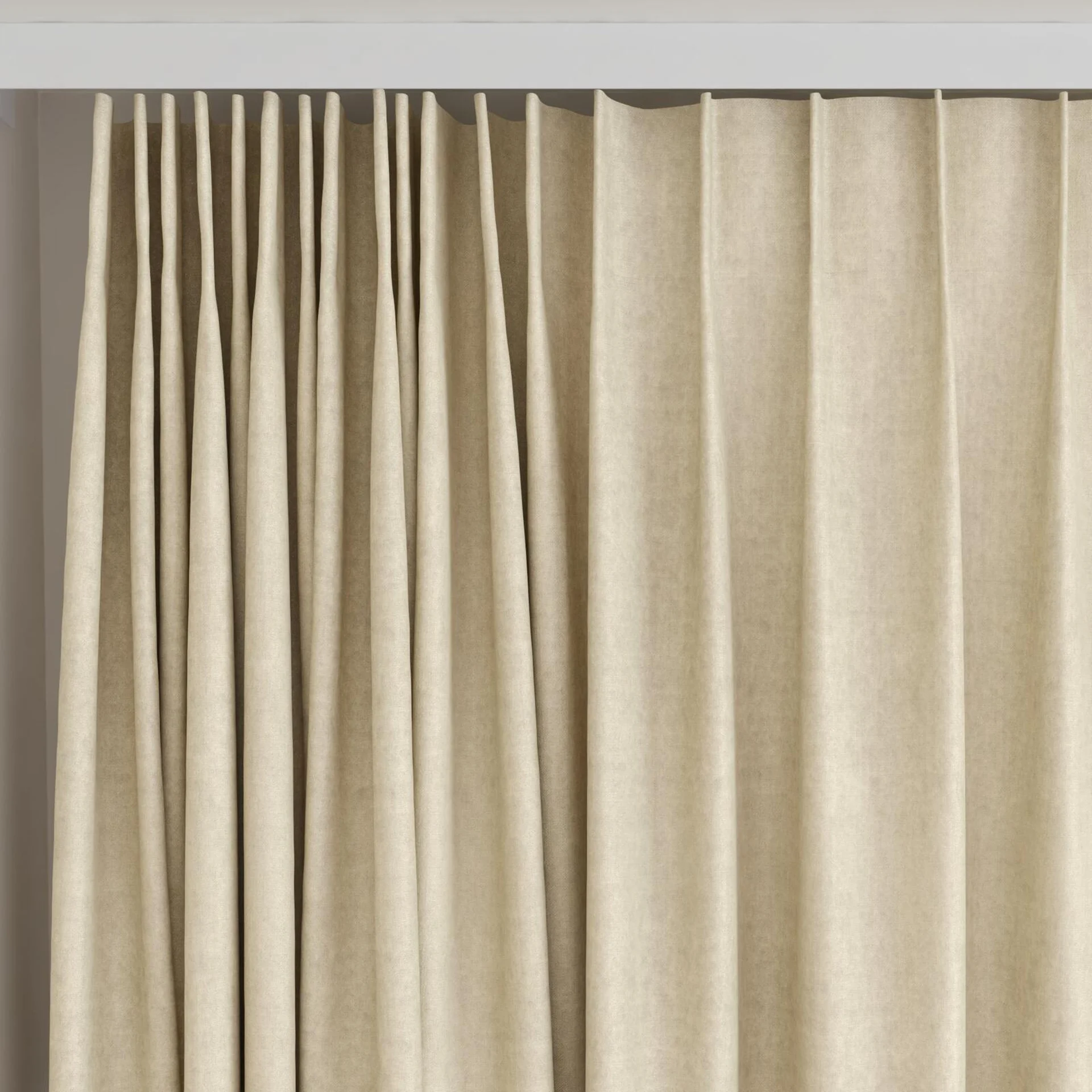 Top view of Monterey Flan, on curtain rail